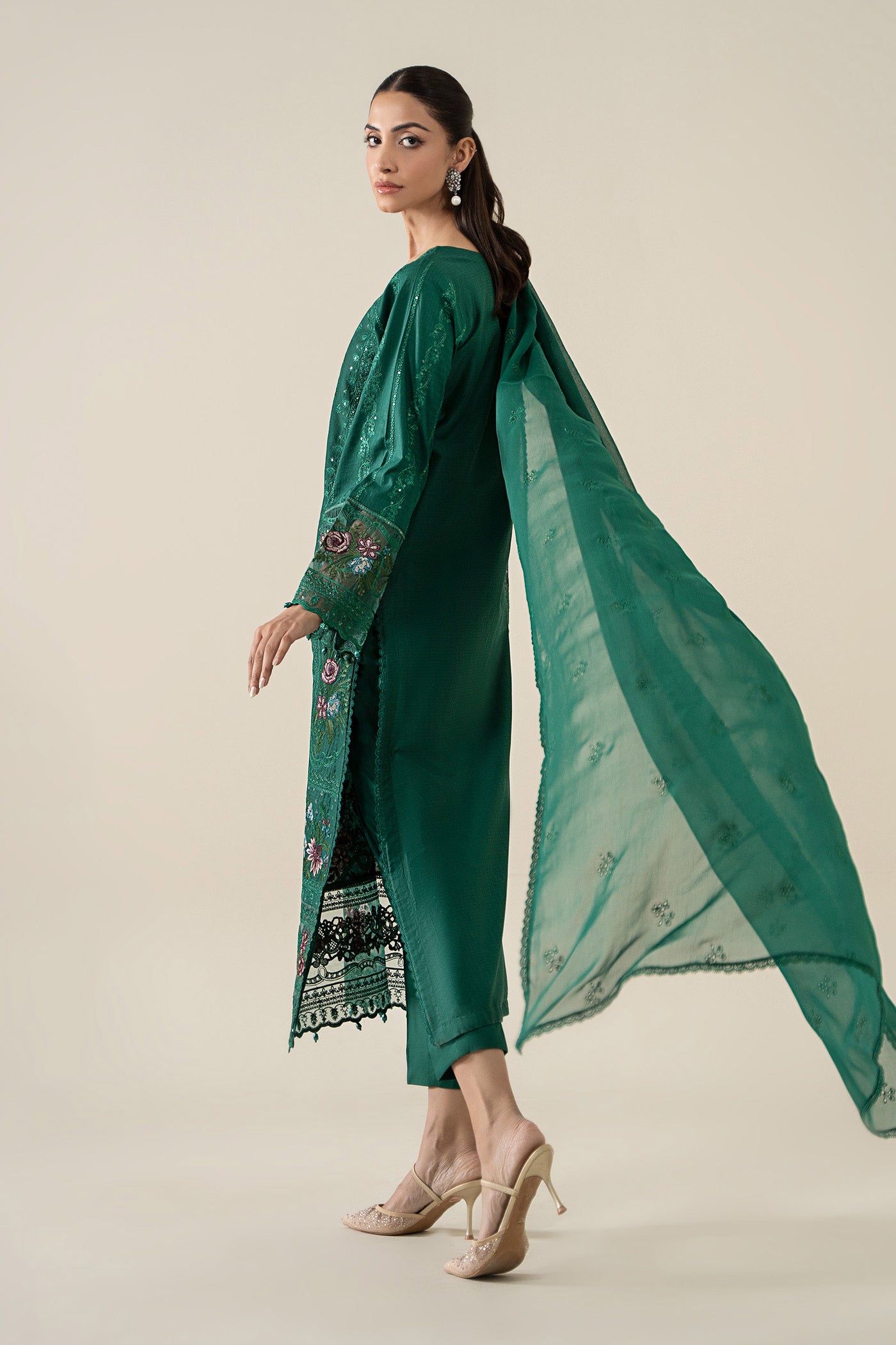 3 Piece Embroidered Dobby Suit |  DW-EA25-25