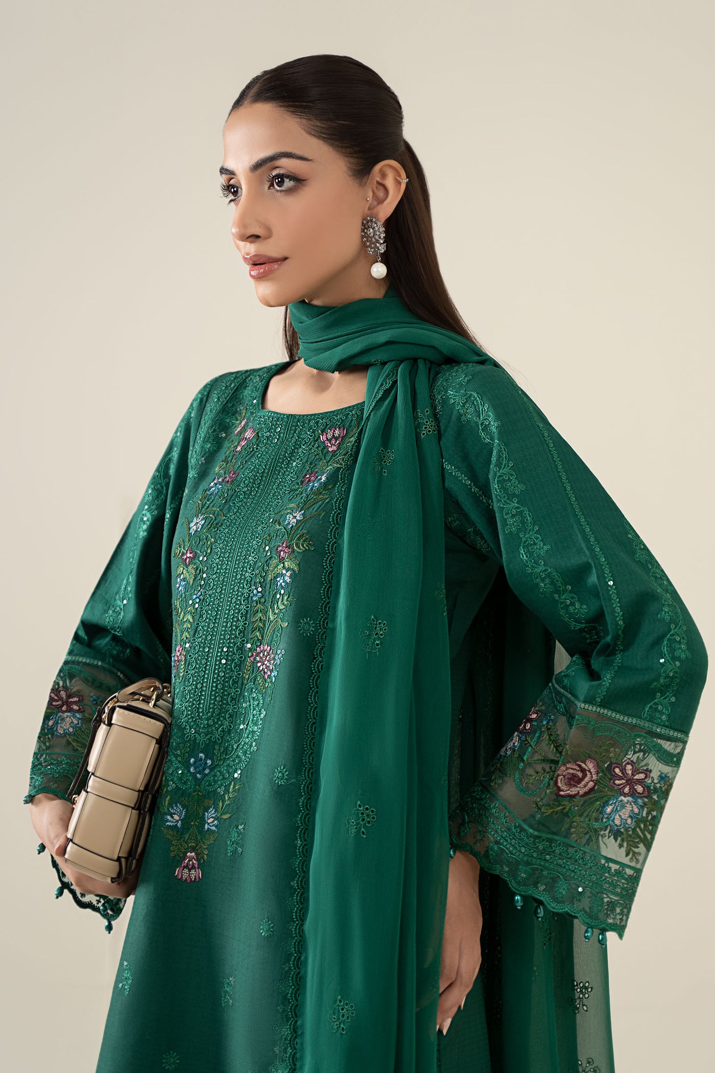 3 Piece Embroidered Dobby Suit |  DW-EA25-25