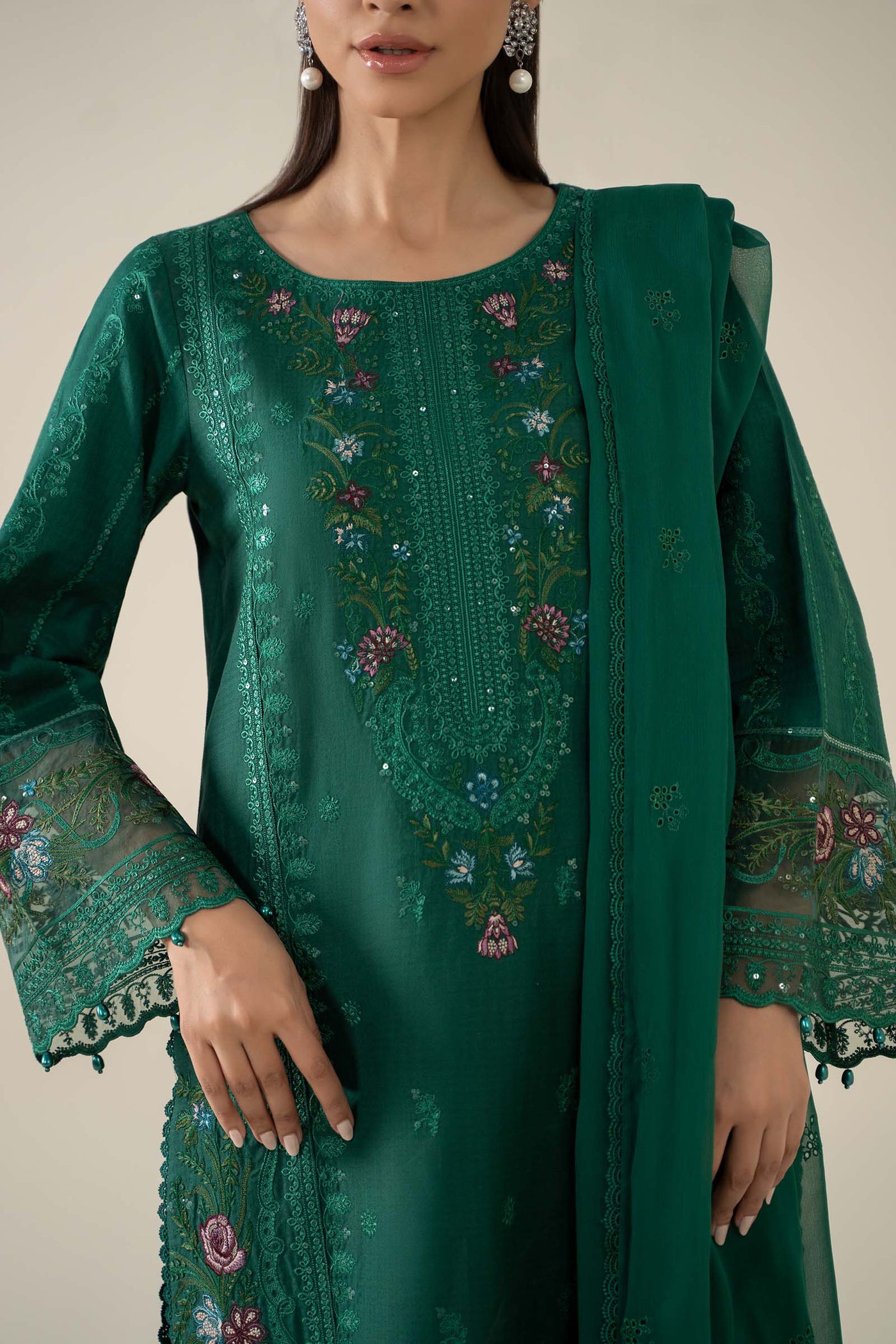 3 Piece Embroidered Dobby Suit |  DW-EA25-25