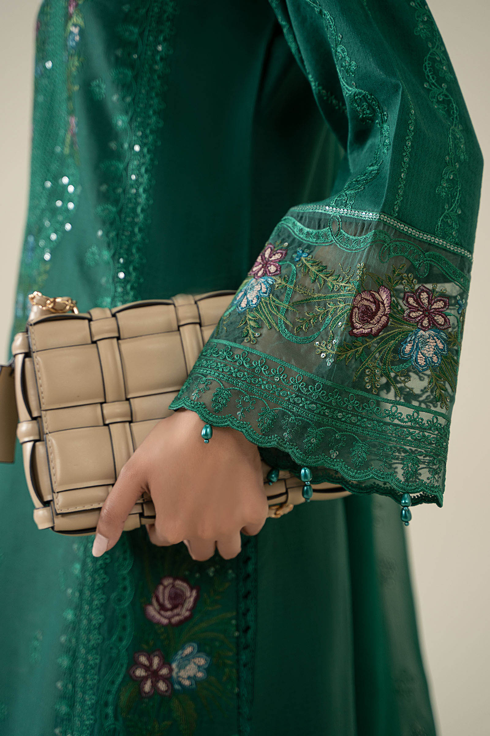 3 Piece Embroidered Dobby Suit