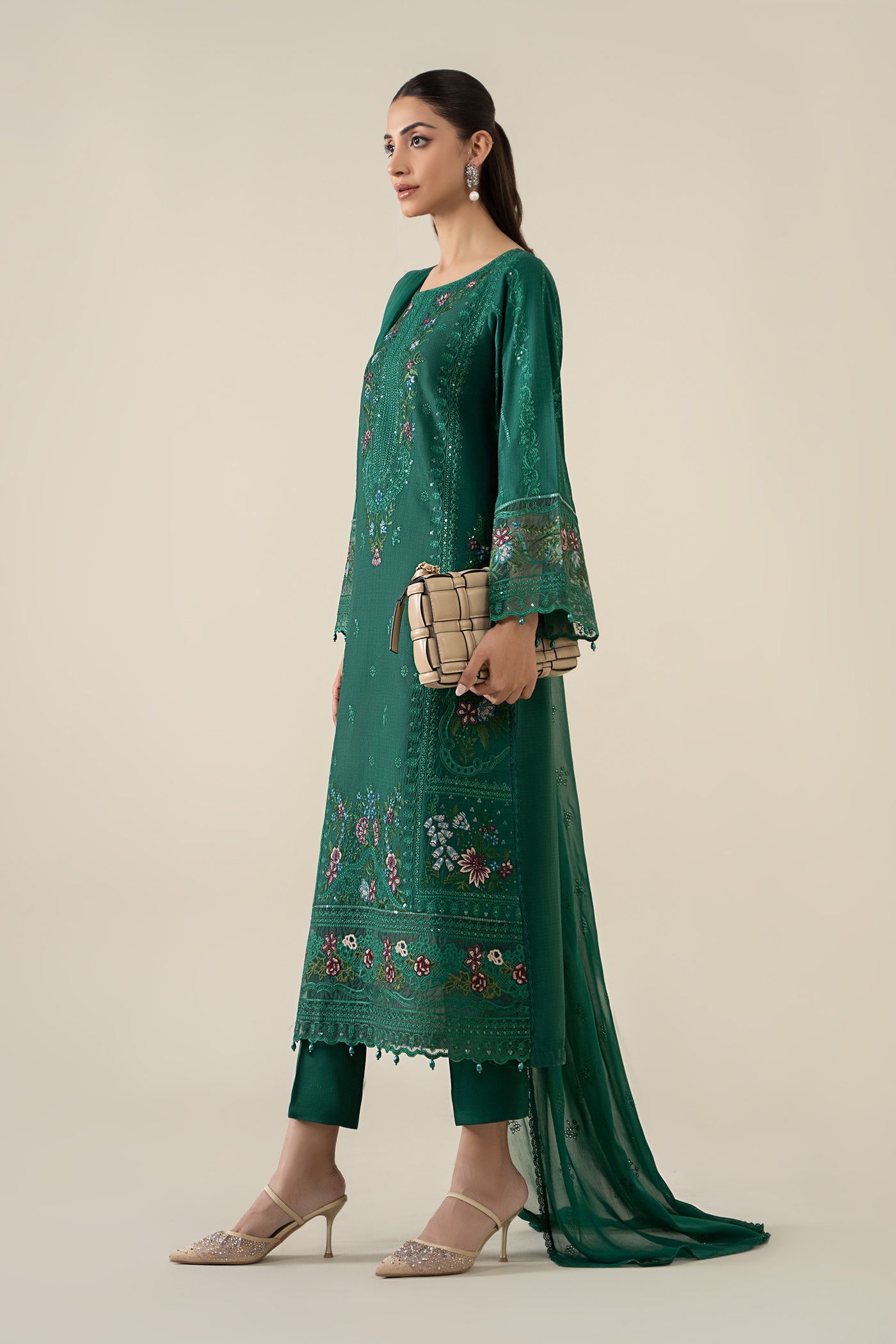 3 Piece Embroidered Dobby Suit |  DW-EA25-25