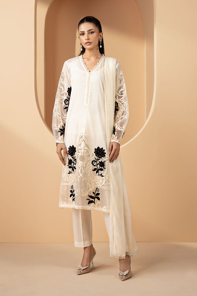Maria B 3 Piece Embroidered Lawn Suit, view 1