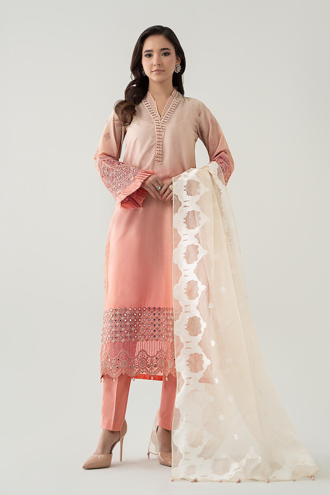 3 PIECE DYED LAWN SUIT | DW-EF23-41