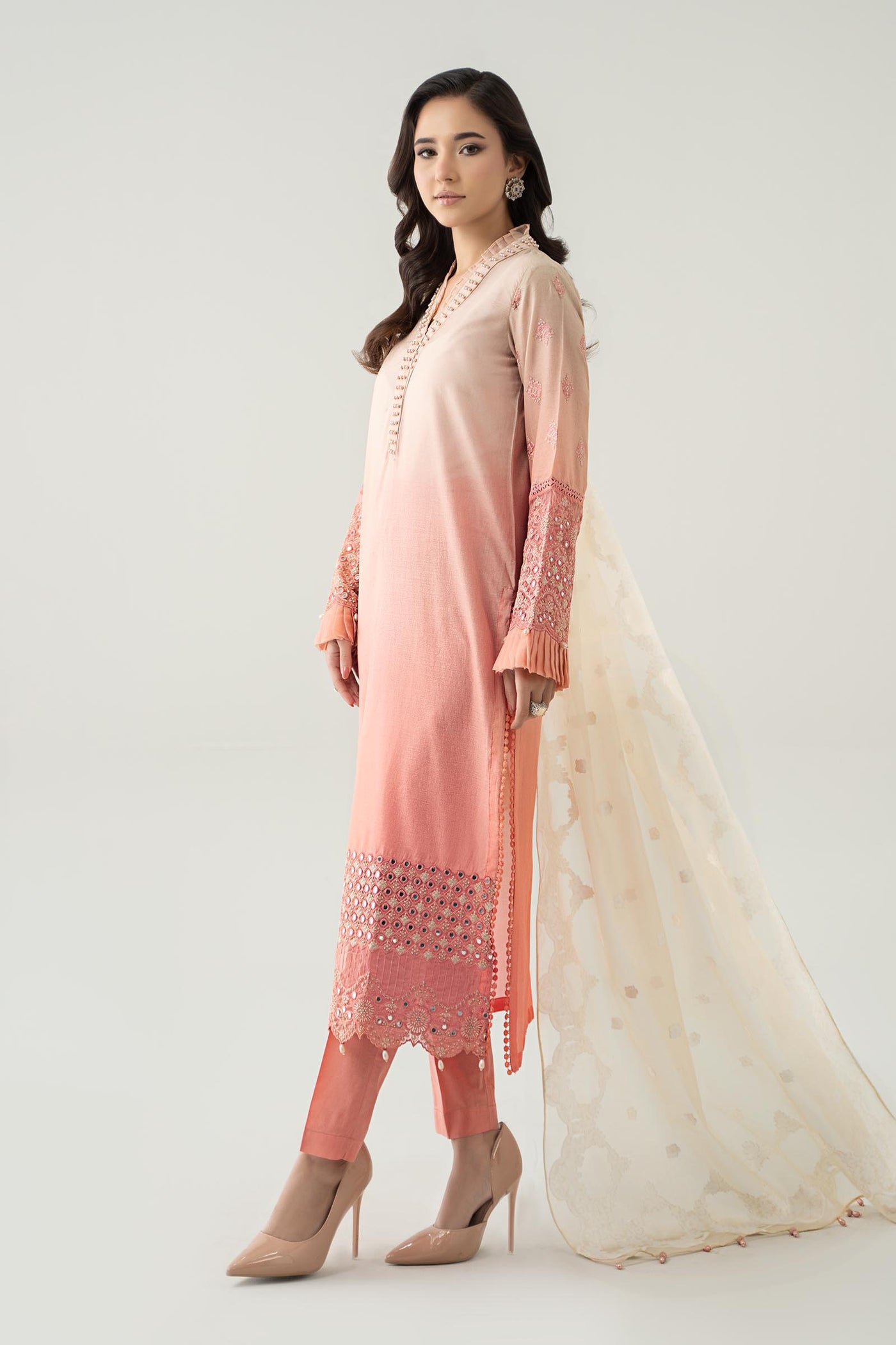 3 PIECE DYED LAWN SUIT | DW-EF23-41