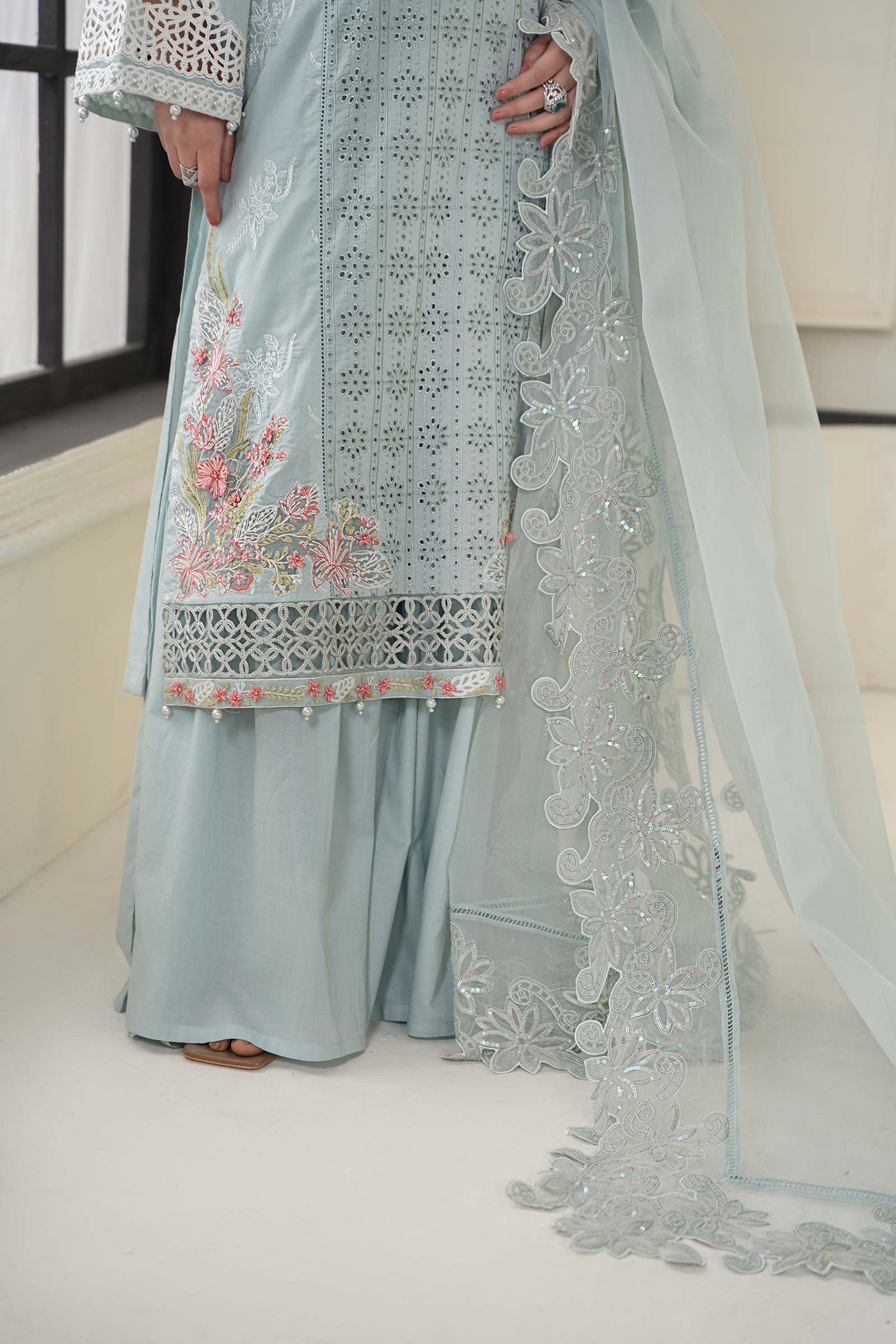 3 Piece Embroidered Lawn Suit | DW-EF24-05