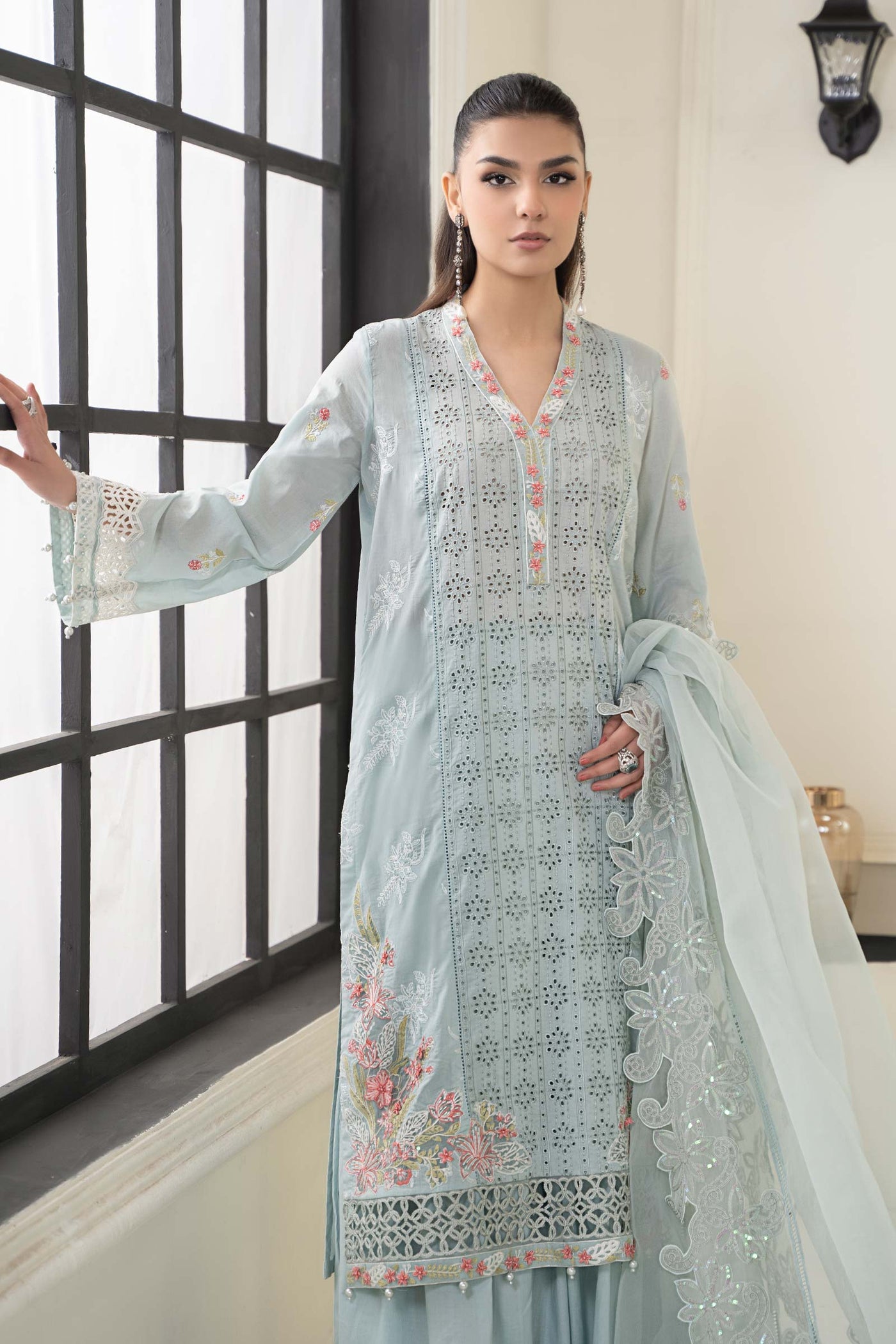 3 Piece Embroidered Lawn Suit | DW-EF24-05