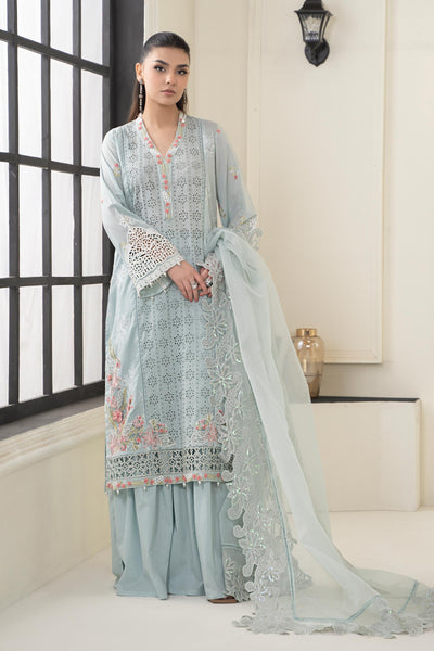 3 PIECE EMBROIDERED LAWN SUIT | DW-EF24-05 Casuals DWE2405-ESM-AQA