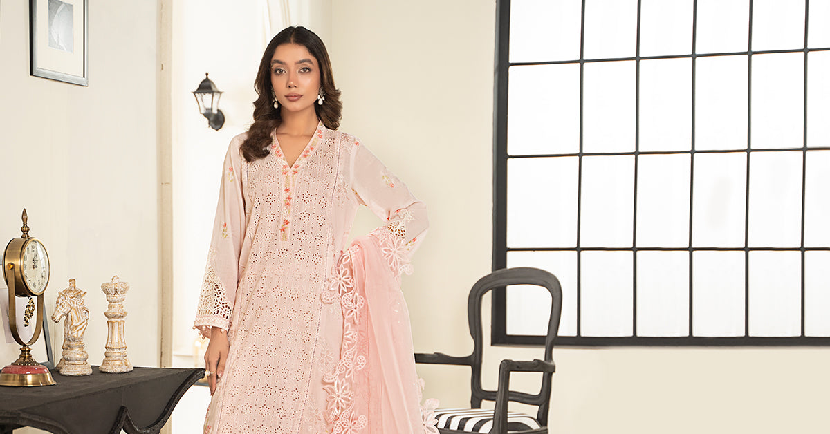 3 Piece Embroidered Lawn Suit | DW-EF24-05