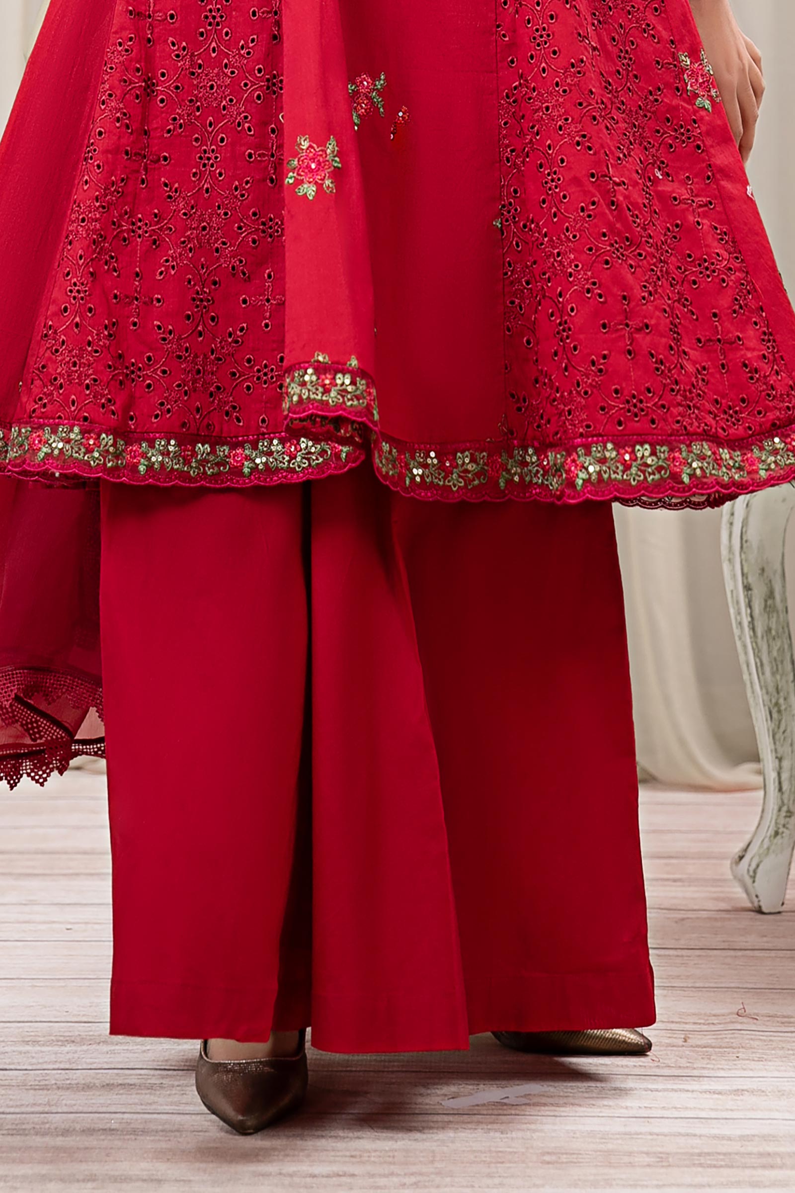 3 Piece Embroidered Dobby Suit