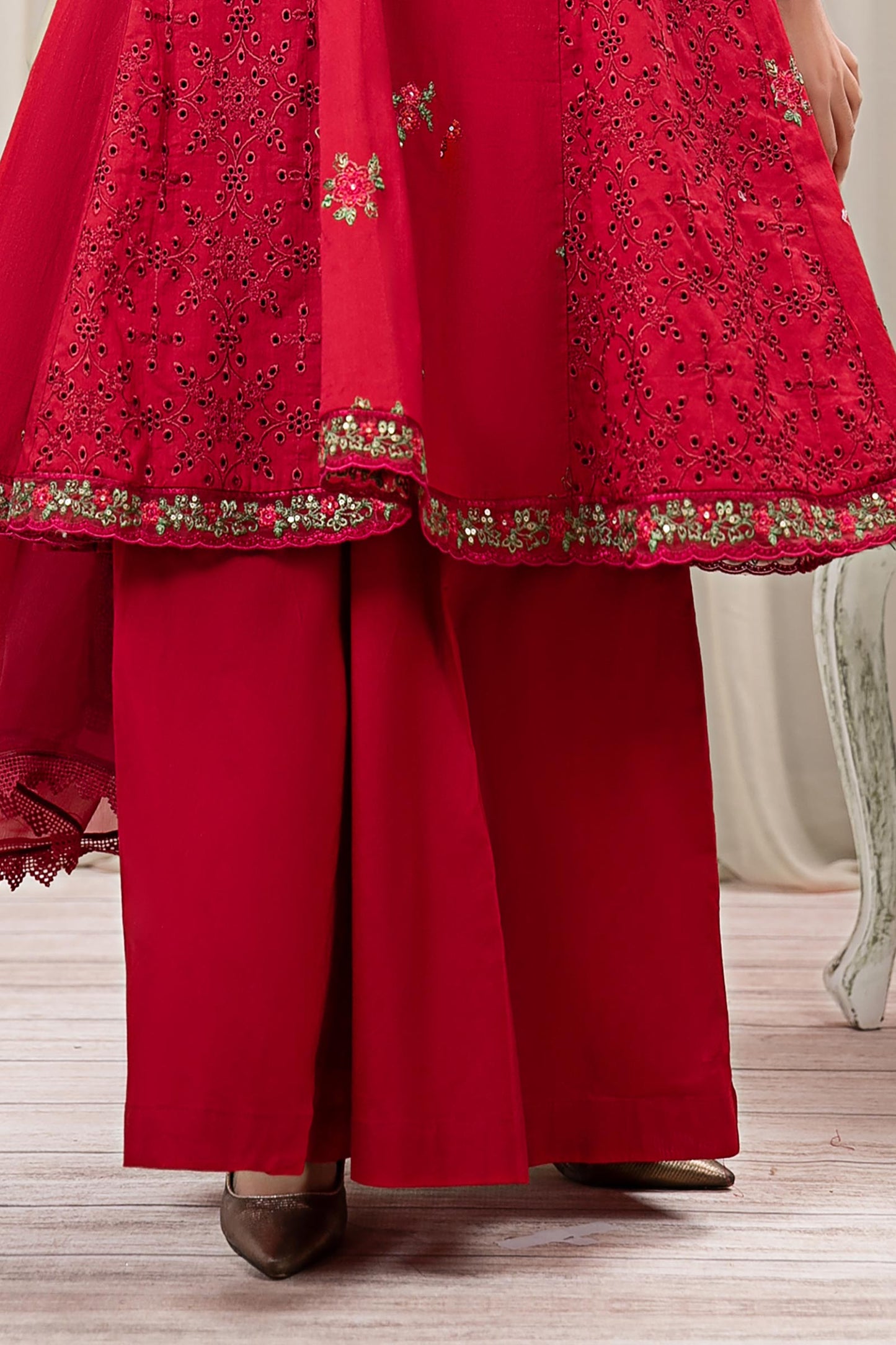 3 Piece Embroidered Dobby Suit