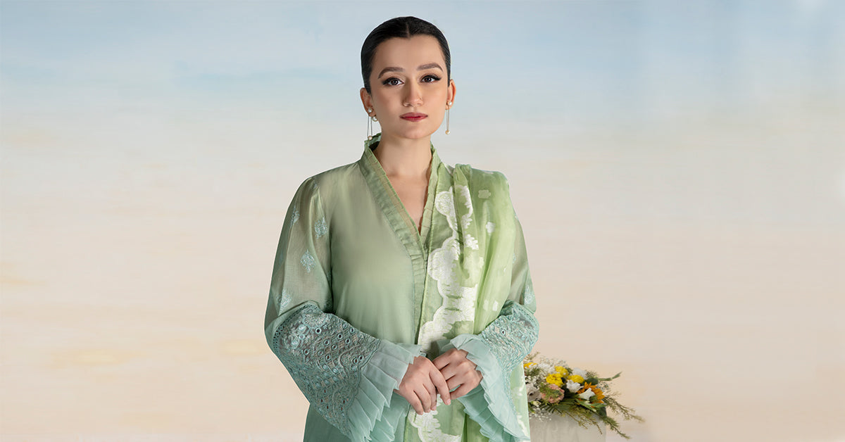 3 Piece Dyed Lawn Suit