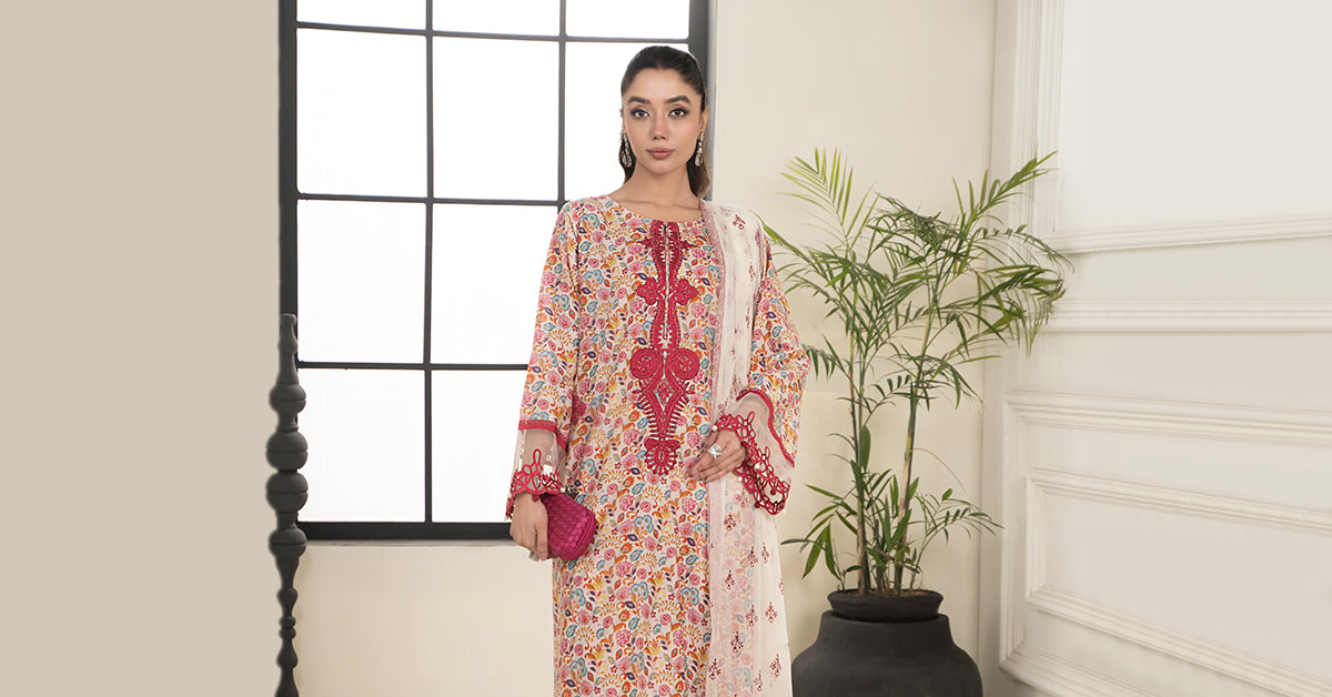 3 Piece Embroidered Lawn Suit