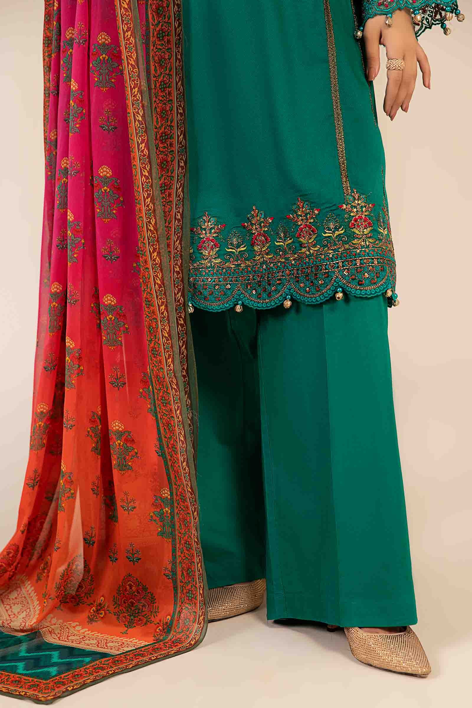 3 Piece Embroidered Dobby Suit