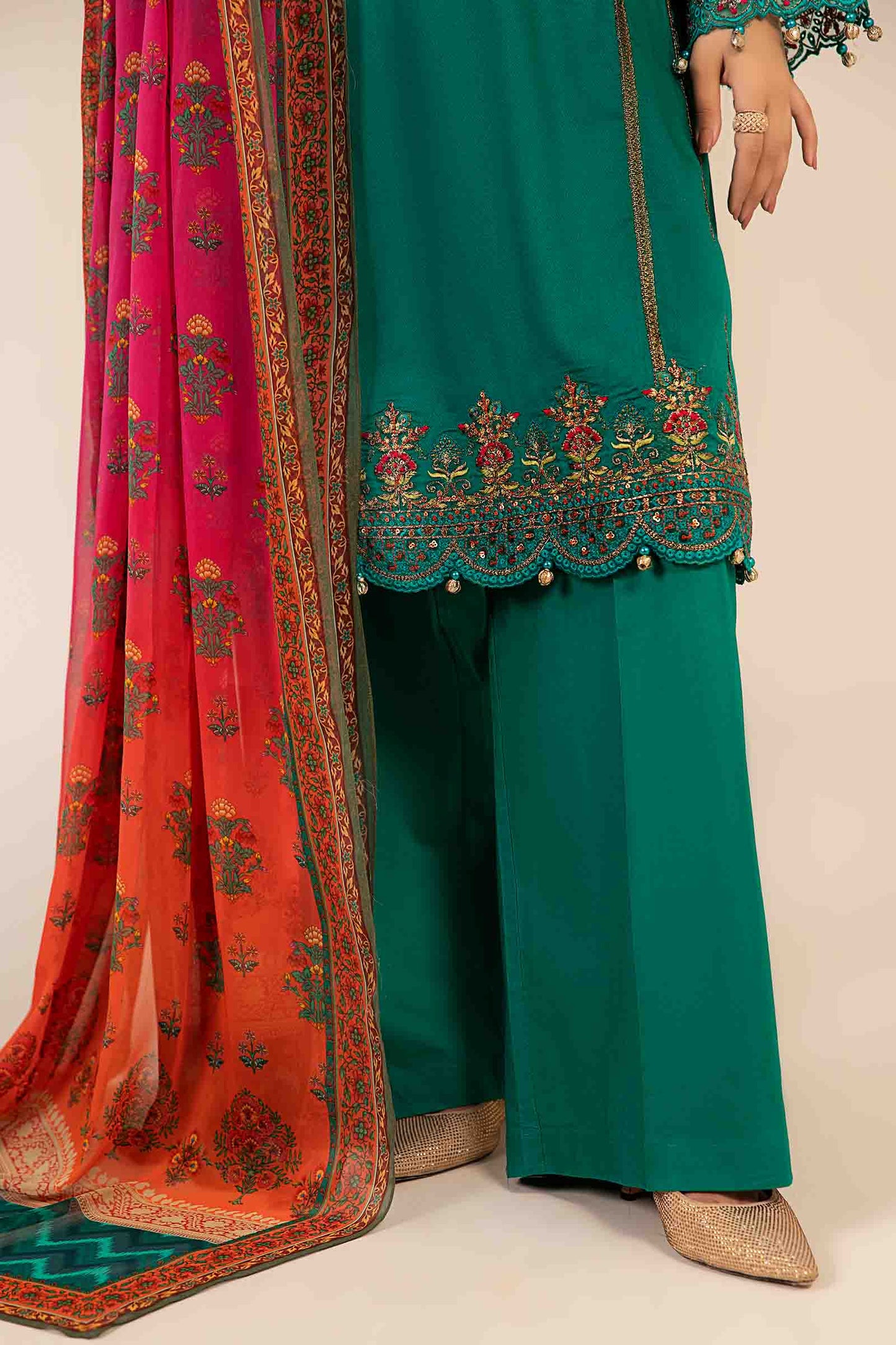 3 Piece Embroidered Dobby Suit