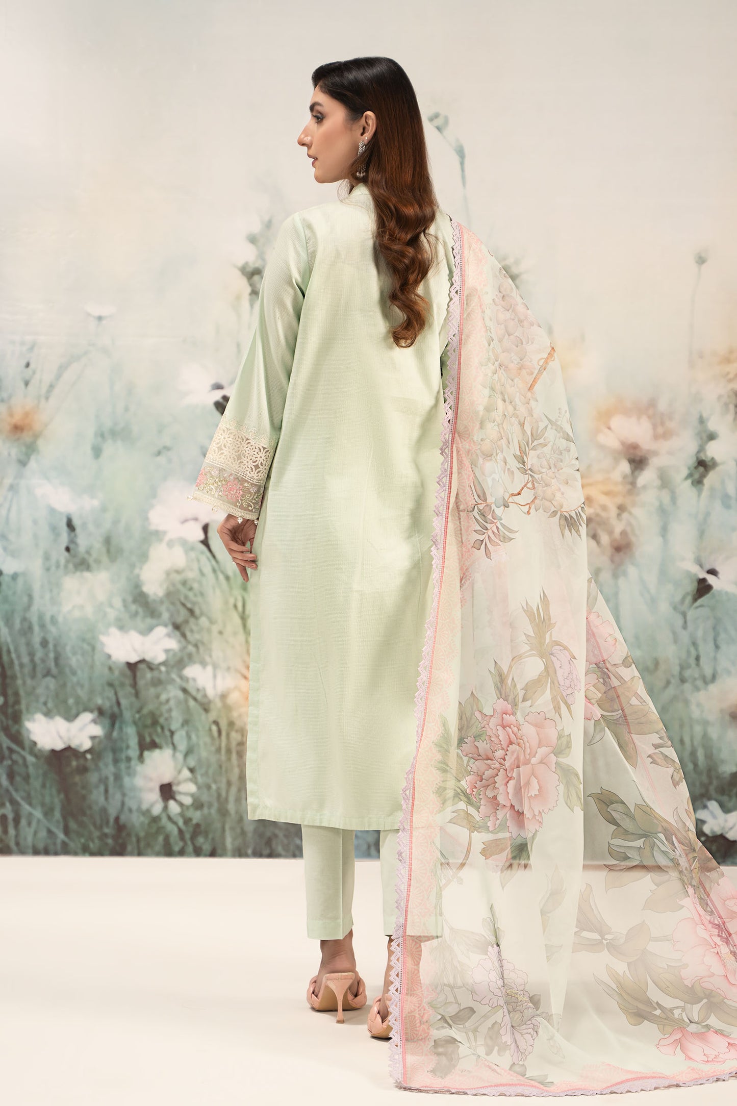 3 Piece Embroidered Dobby Lawn Suit