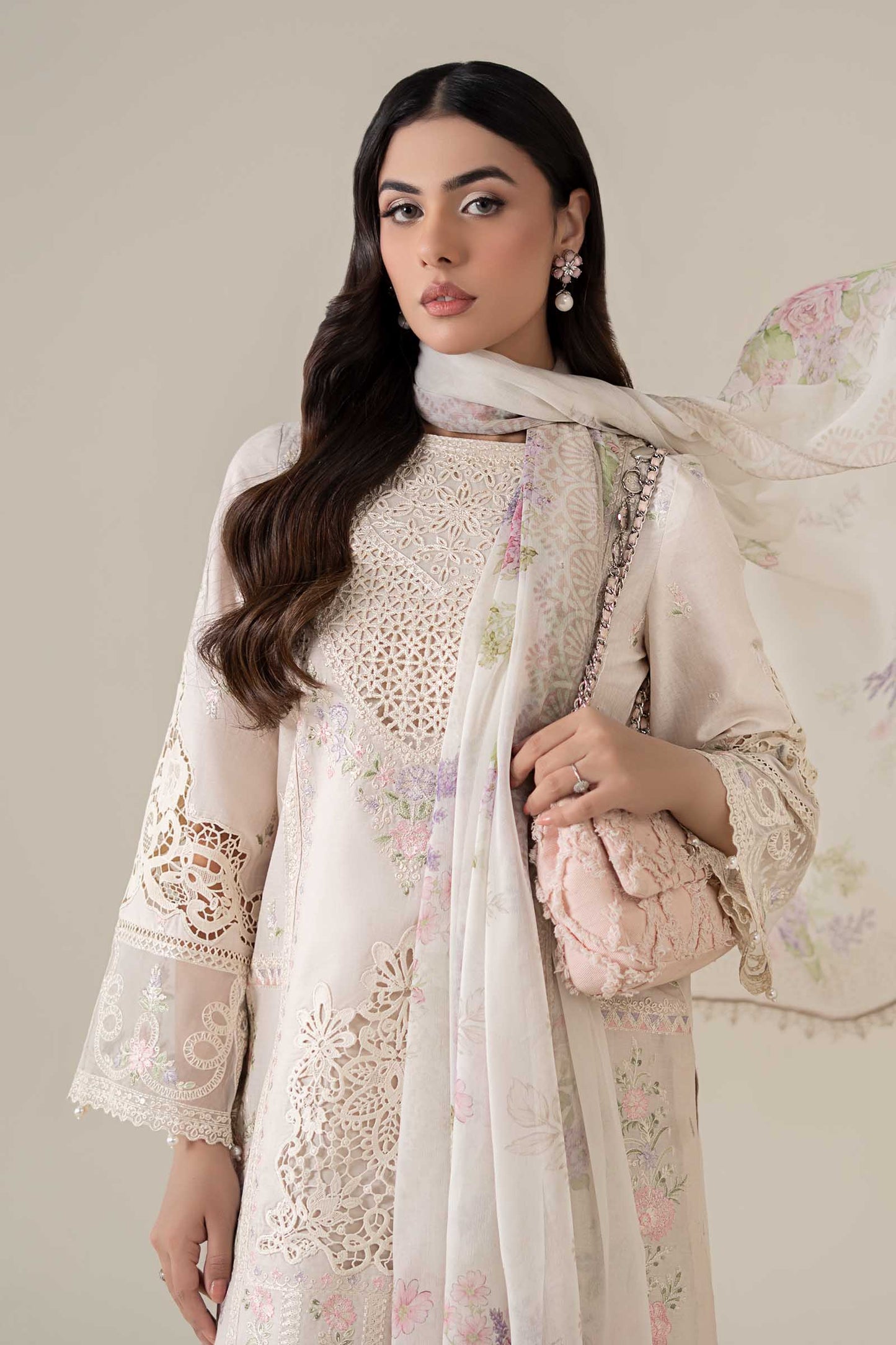 3 Piece Embroidered Dobby Lawn Suit