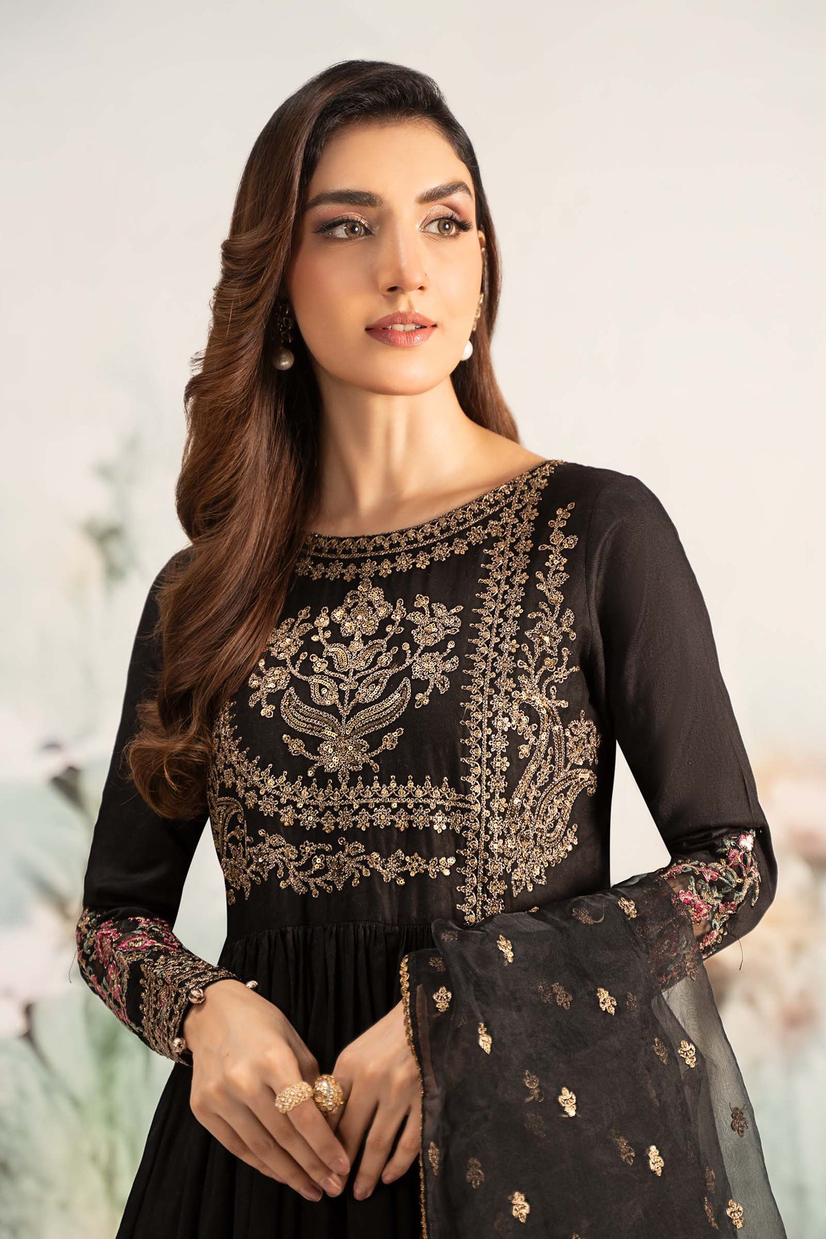 MARIA B - Embroidered Jacquard Lawn Suit D-2610-B