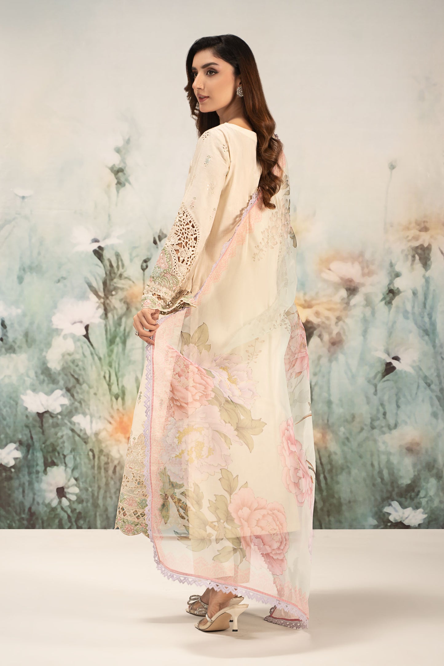 3 Piece Embroidered Self Jacquard Lawn Suit