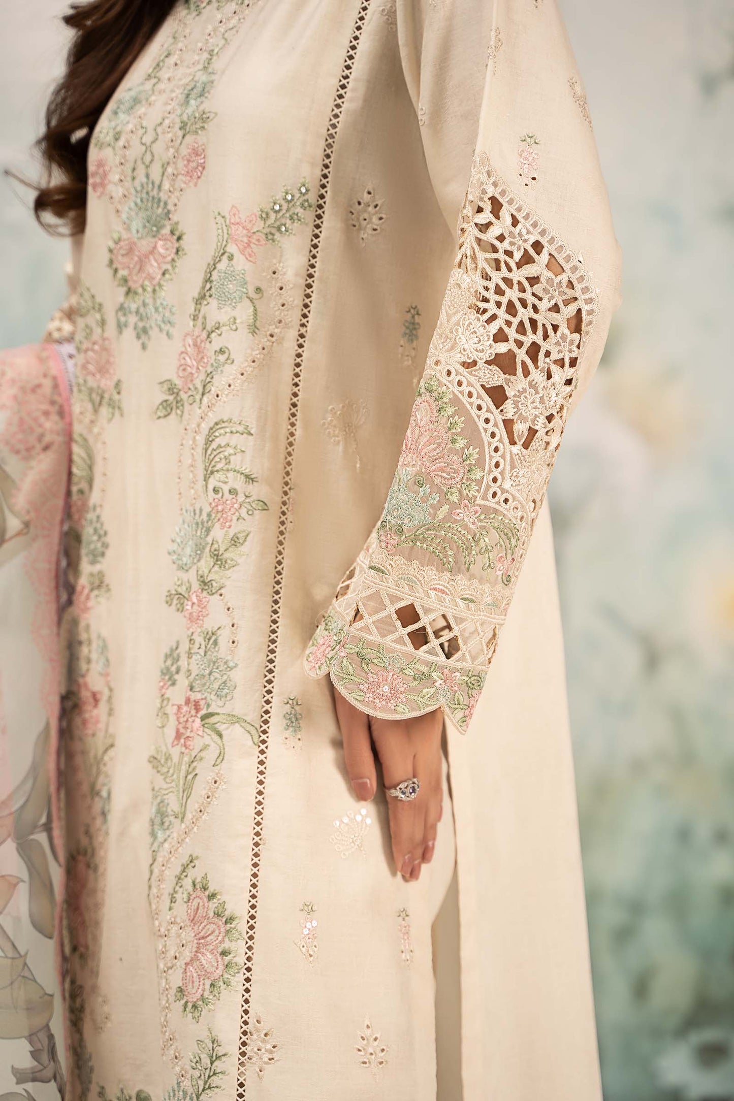 3 Piece Embroidered Self Jacquard Lawn Suit