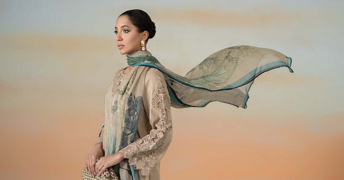 3 Piece Embroidered Dobby Lawn Suit