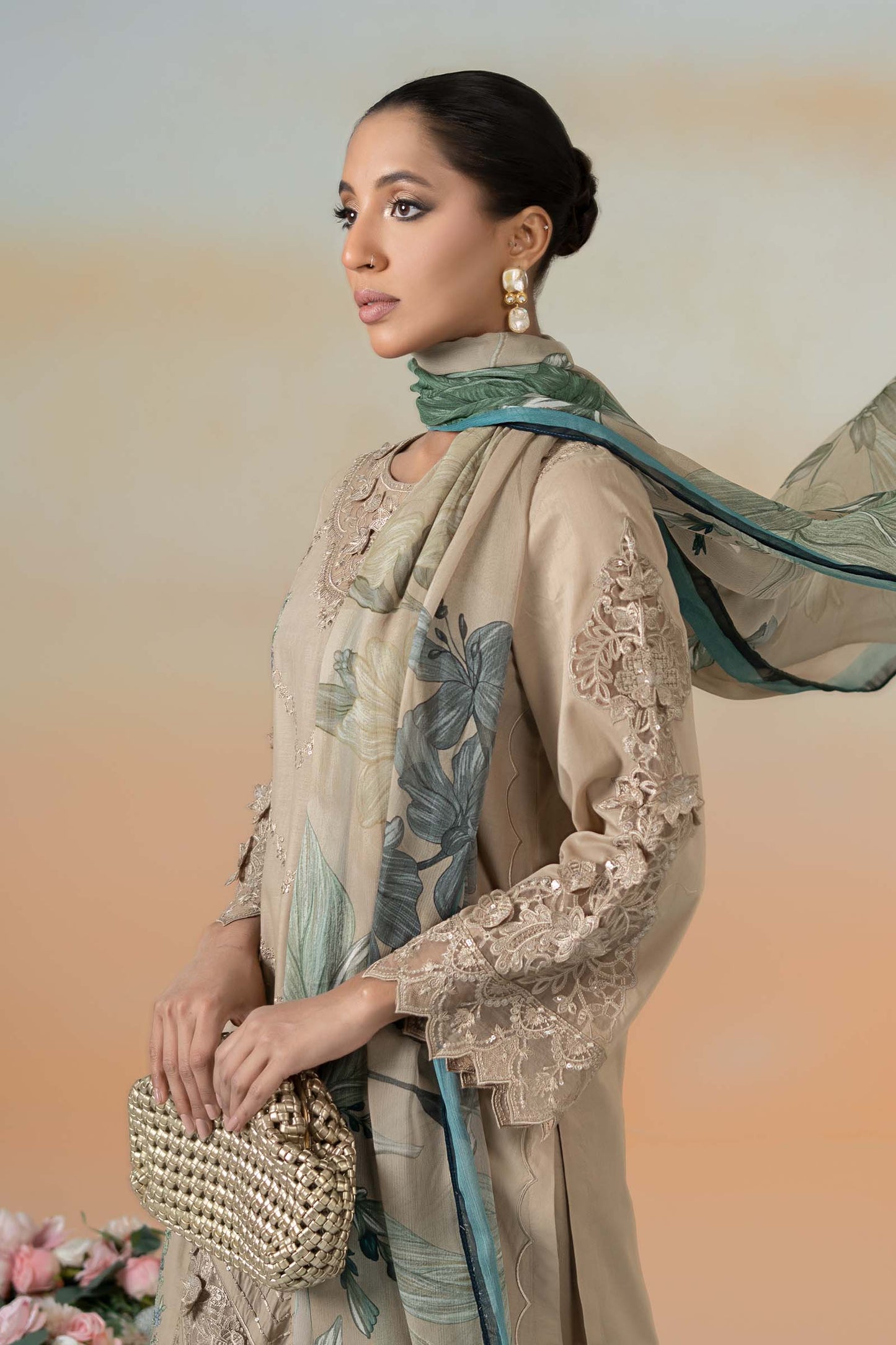 3 Piece Embroidered Dobby Lawn Suit