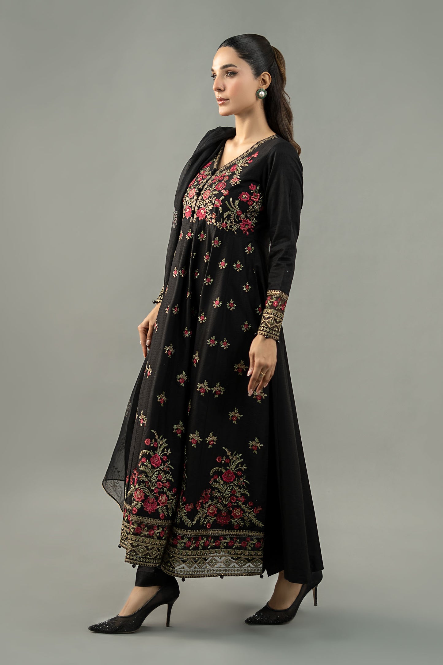 3 Piece Embroidered Dobby Lawn Suit