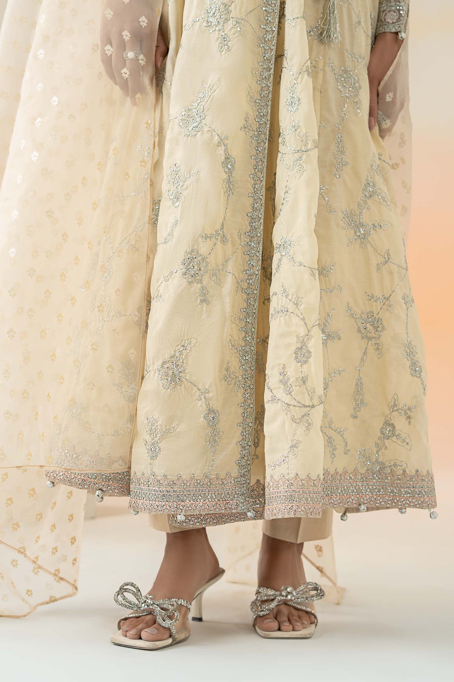 3 Piece Embroidered Paper Cotton Suit