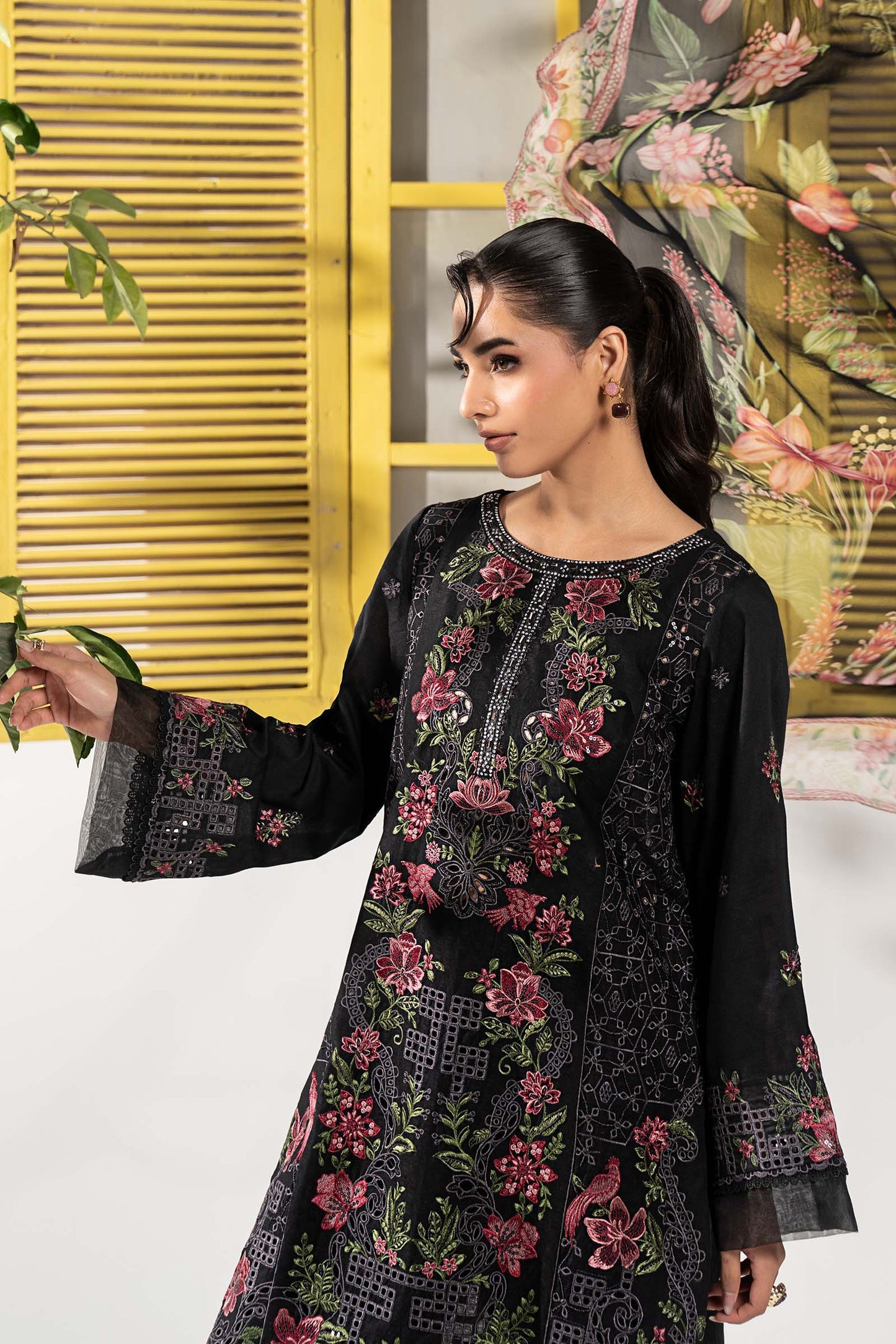 3 Piece Embroidered Dobby Lawn Suit