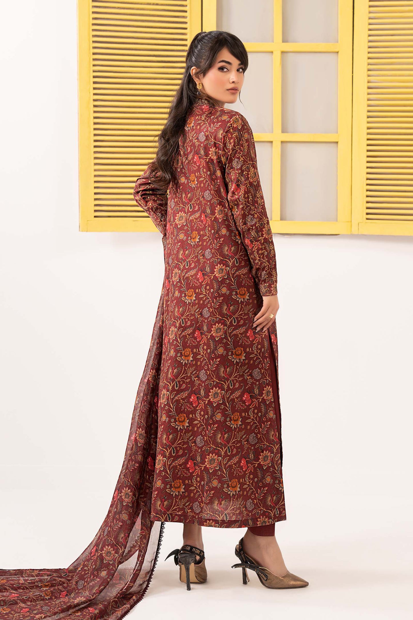 3 Piece Embroidered Dobby Lawn Suit