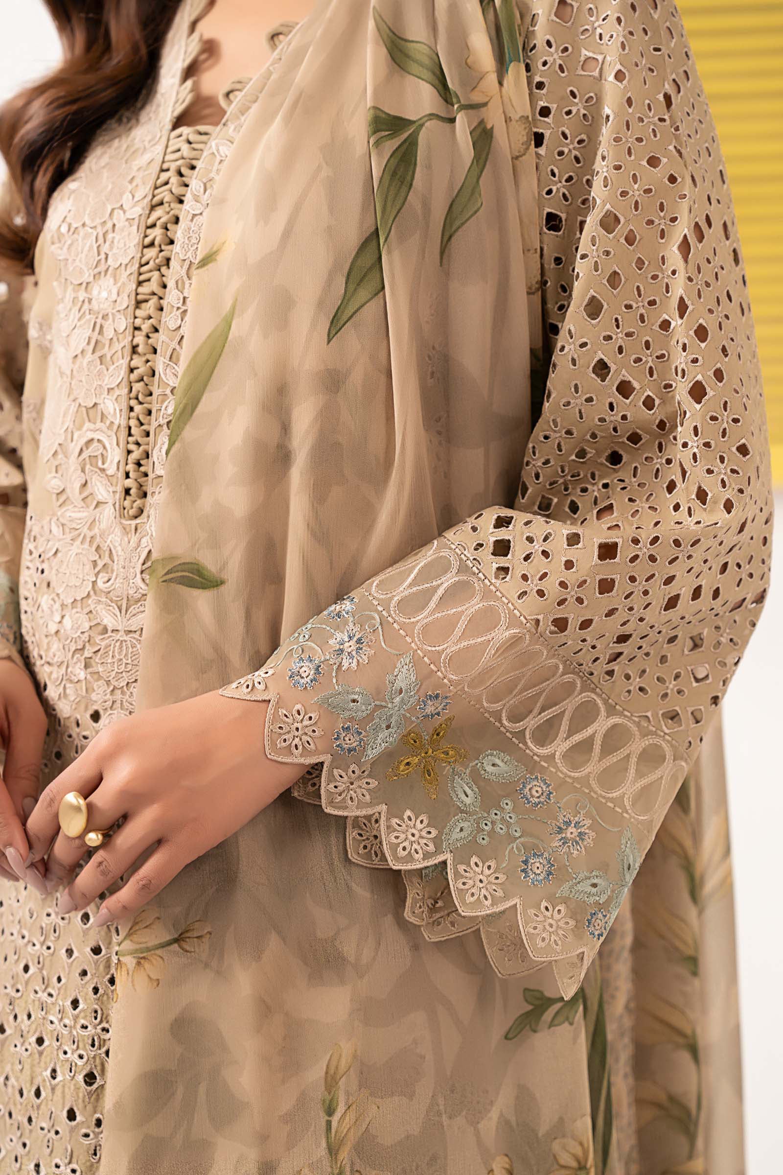 3 Piece Embroidered Dobby Lawn Suit