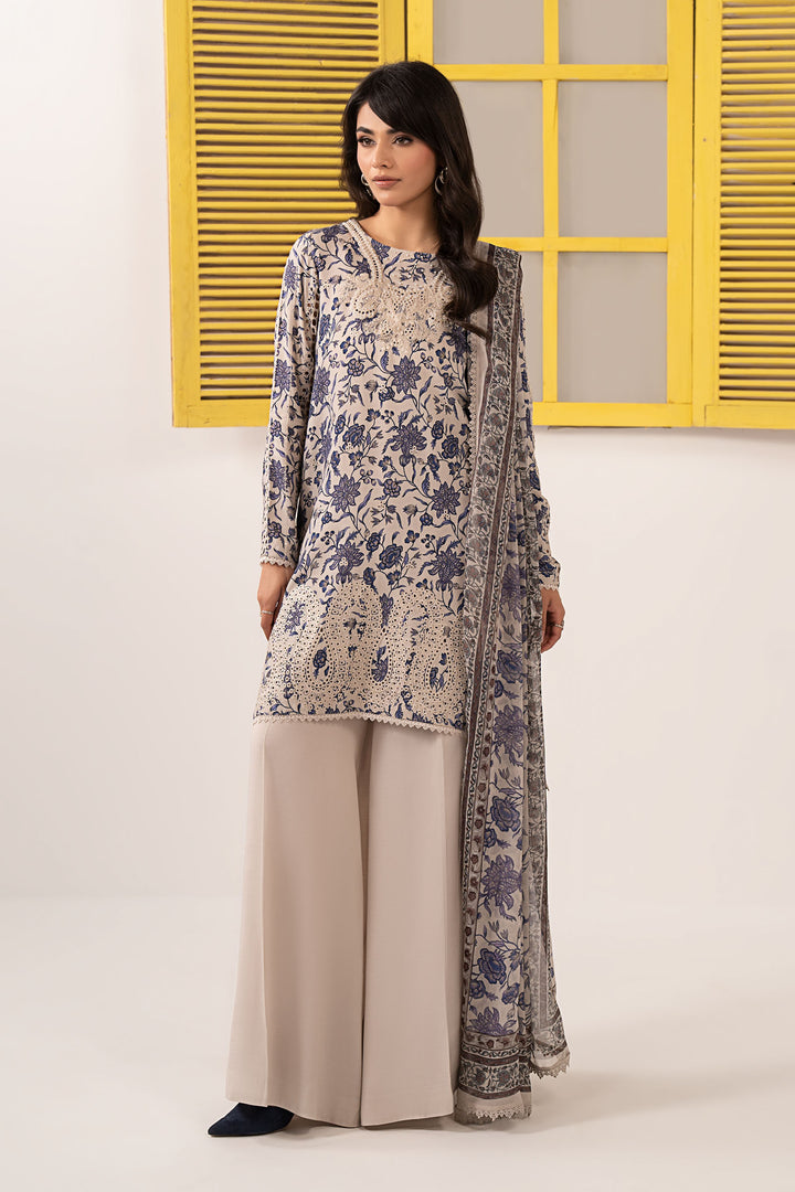 3 Piece Embroidered Raw Silk Suit All Products DWE2637-ESM-OFW
