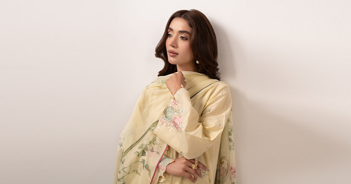 3 Piece Embroidered Dobby Lawn Suit