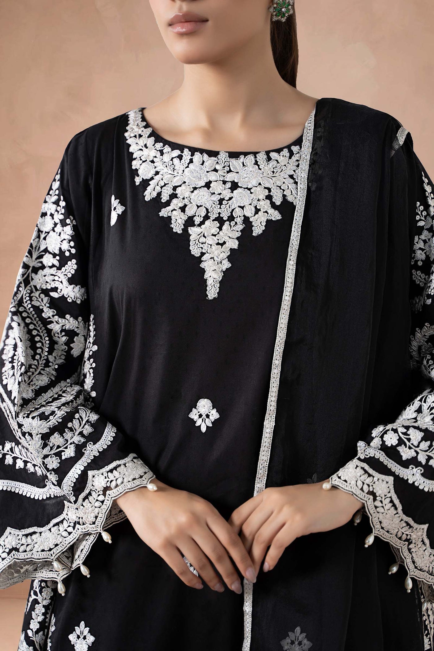 3 Piece Embroidered Self Jacquard Suit | DW-MN24-04R1