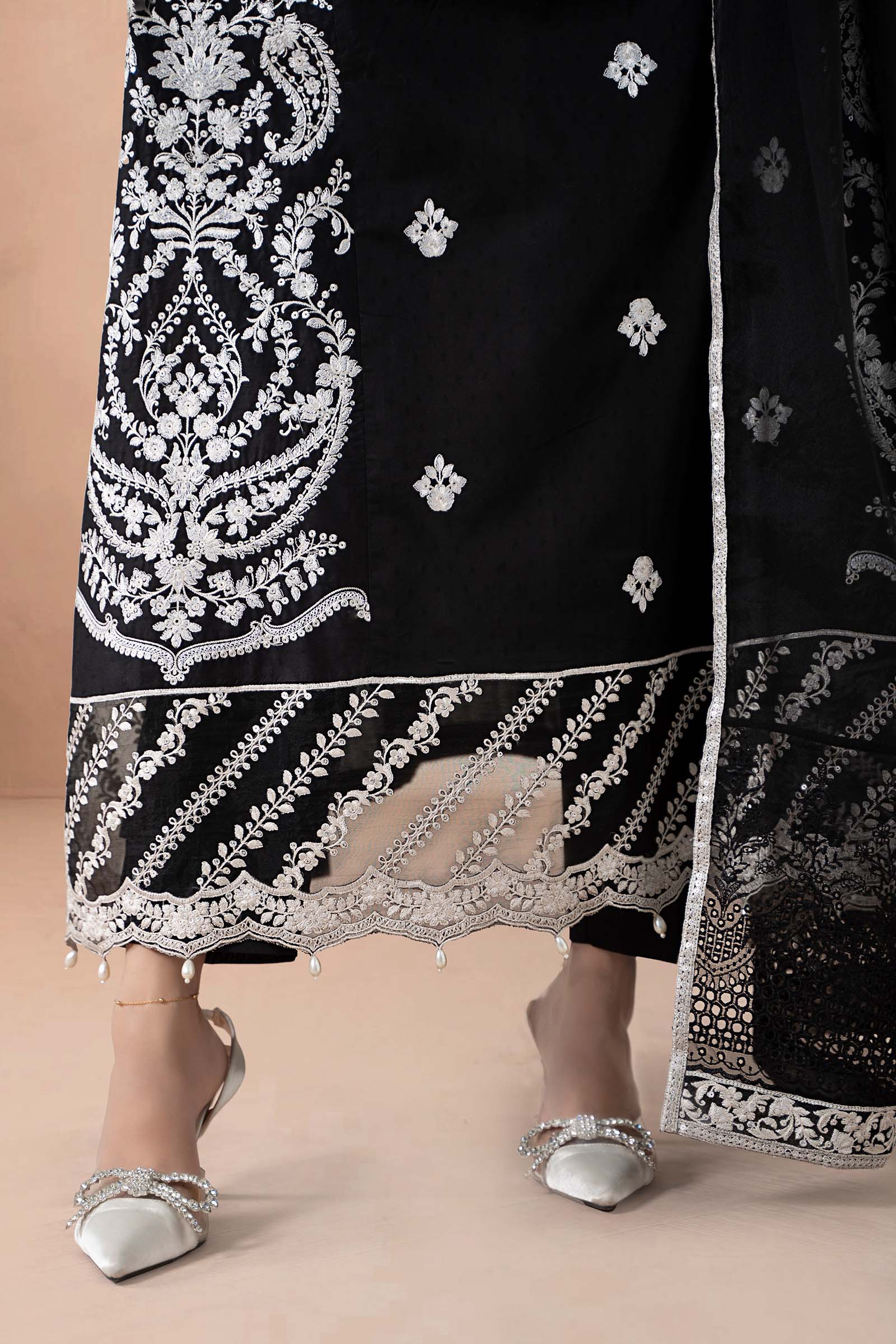 3 Piece Embroidered Self Jacquard Suit