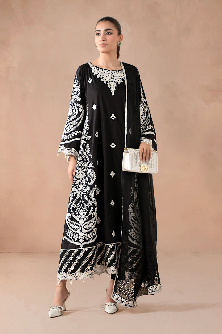 3 Piece Embroidered Self Jacquard Suit | DW-MN24-04R1 All Products DWMN4R1-ESM-BLK