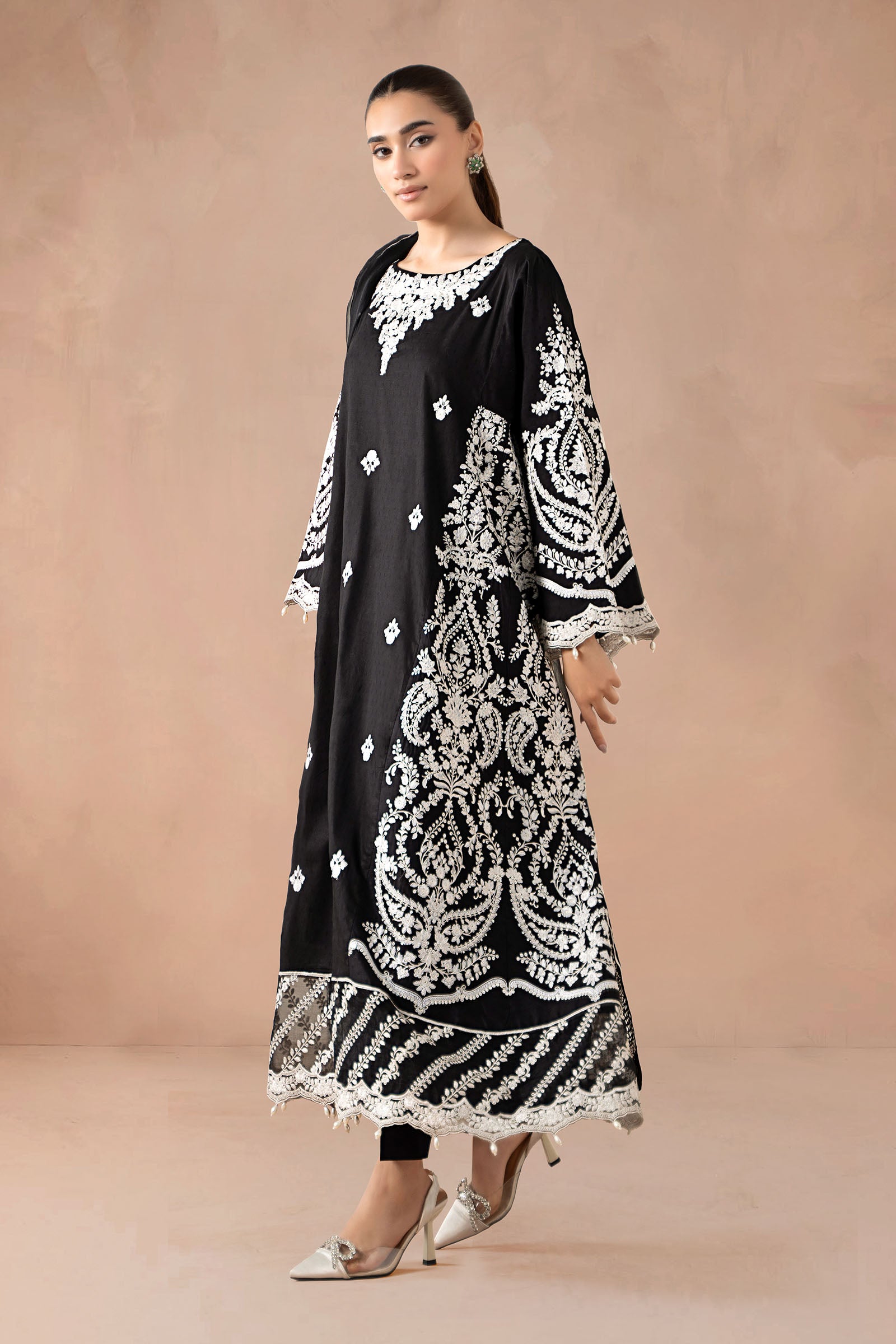 3 Piece Embroidered Self Jacquard Suit