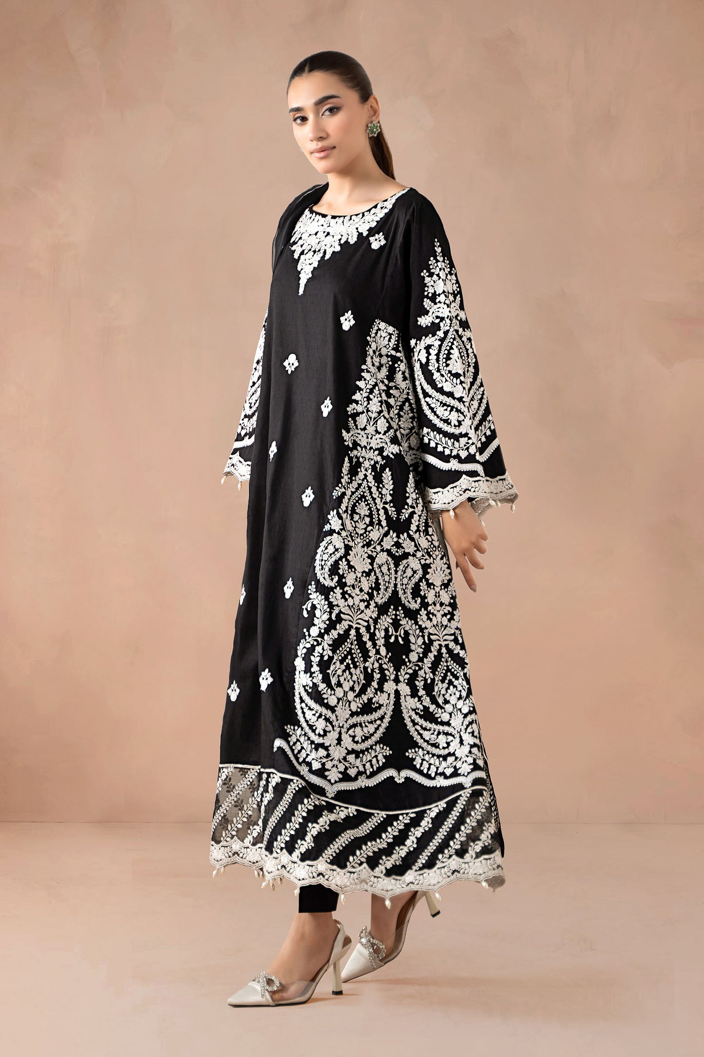 3 Piece Embroidered Self Jacquard Suit