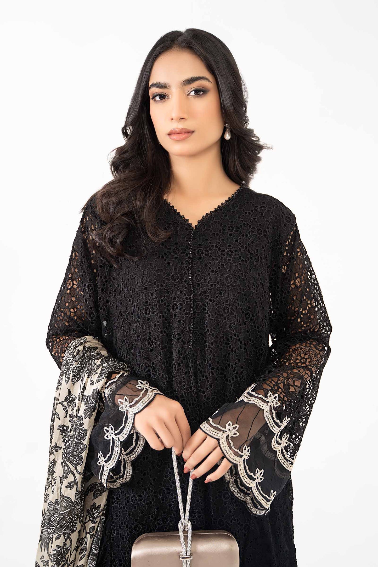 3 Piece Embroidered Bemberg Chiffon Suit
