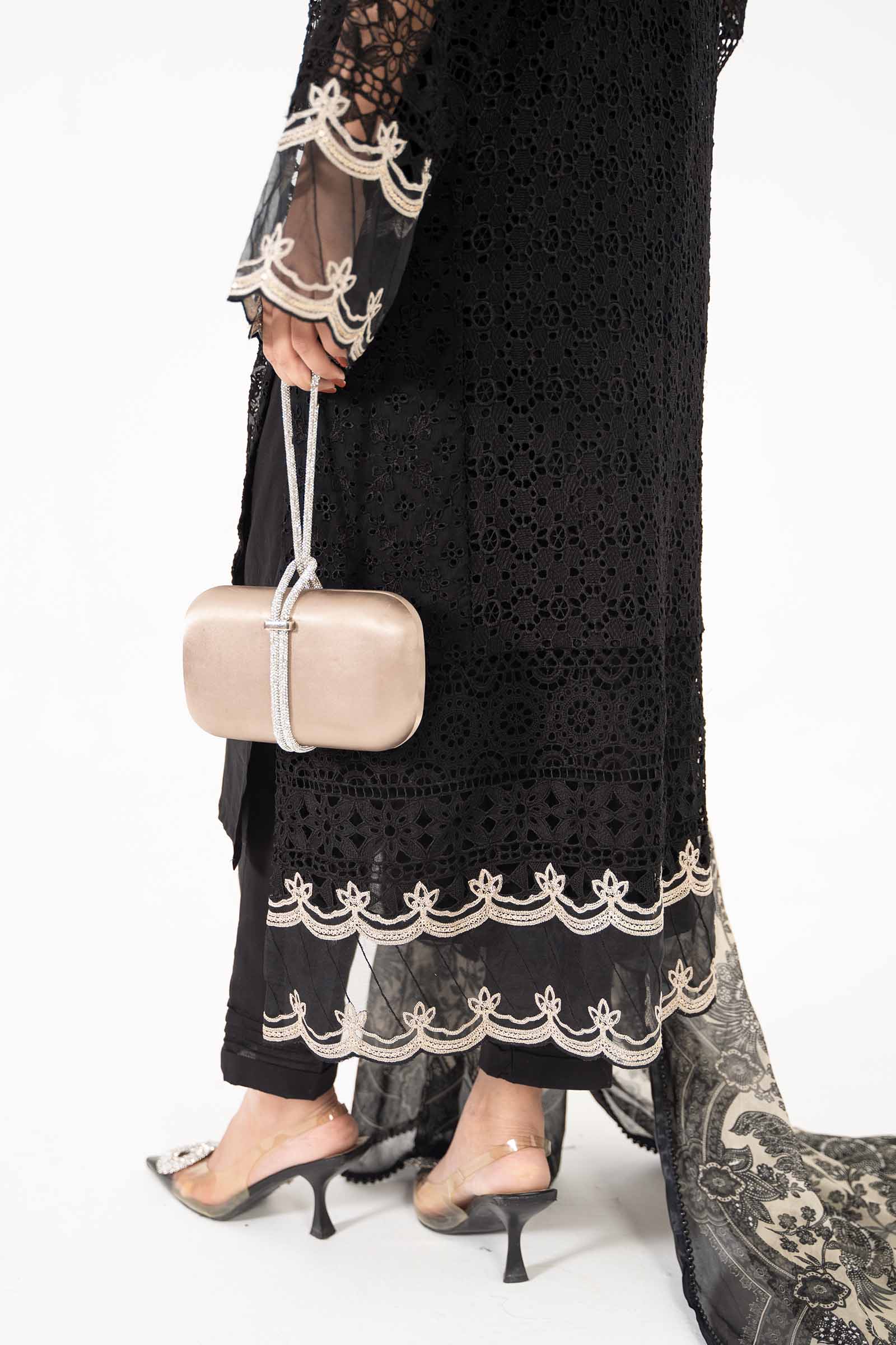 3 Piece Embroidered Bemberg Chiffon Suit