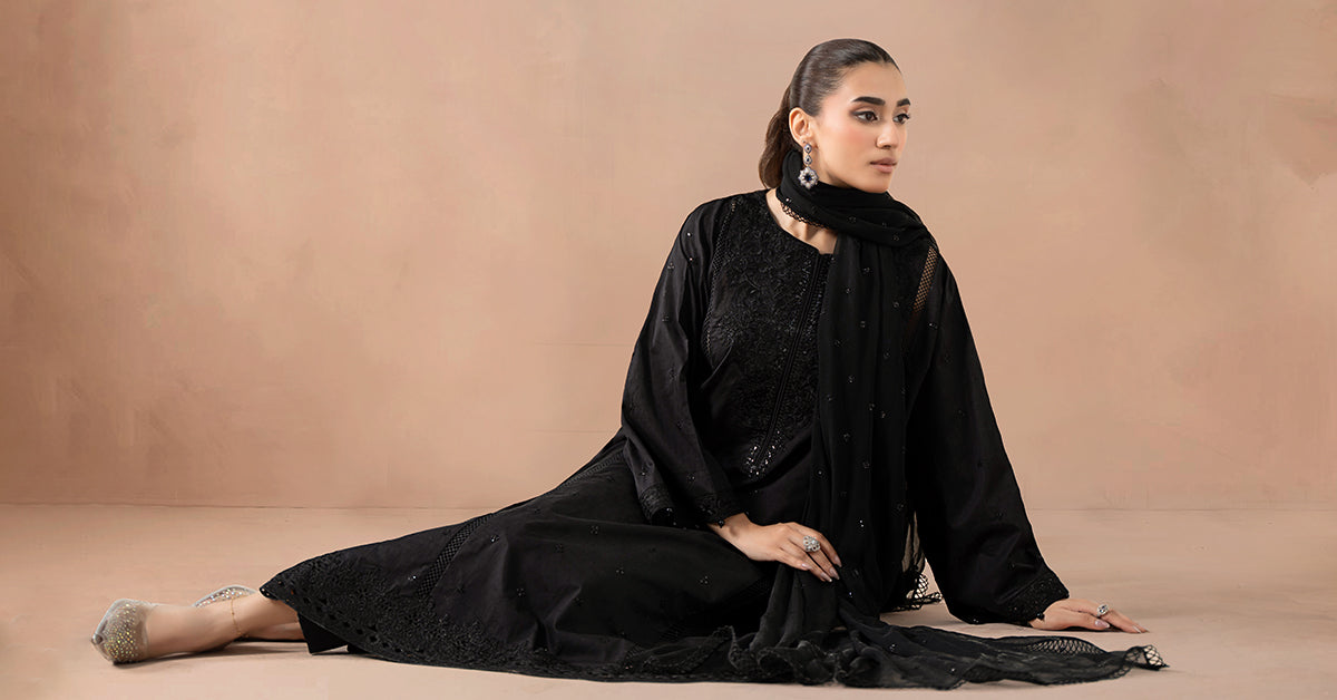 3 Piece Embroidered Self Jacquard Suit