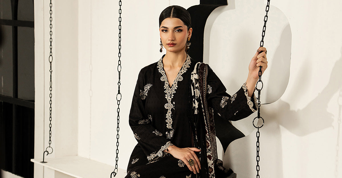 3 Piece Embroidered Dobby Lawn Suit
