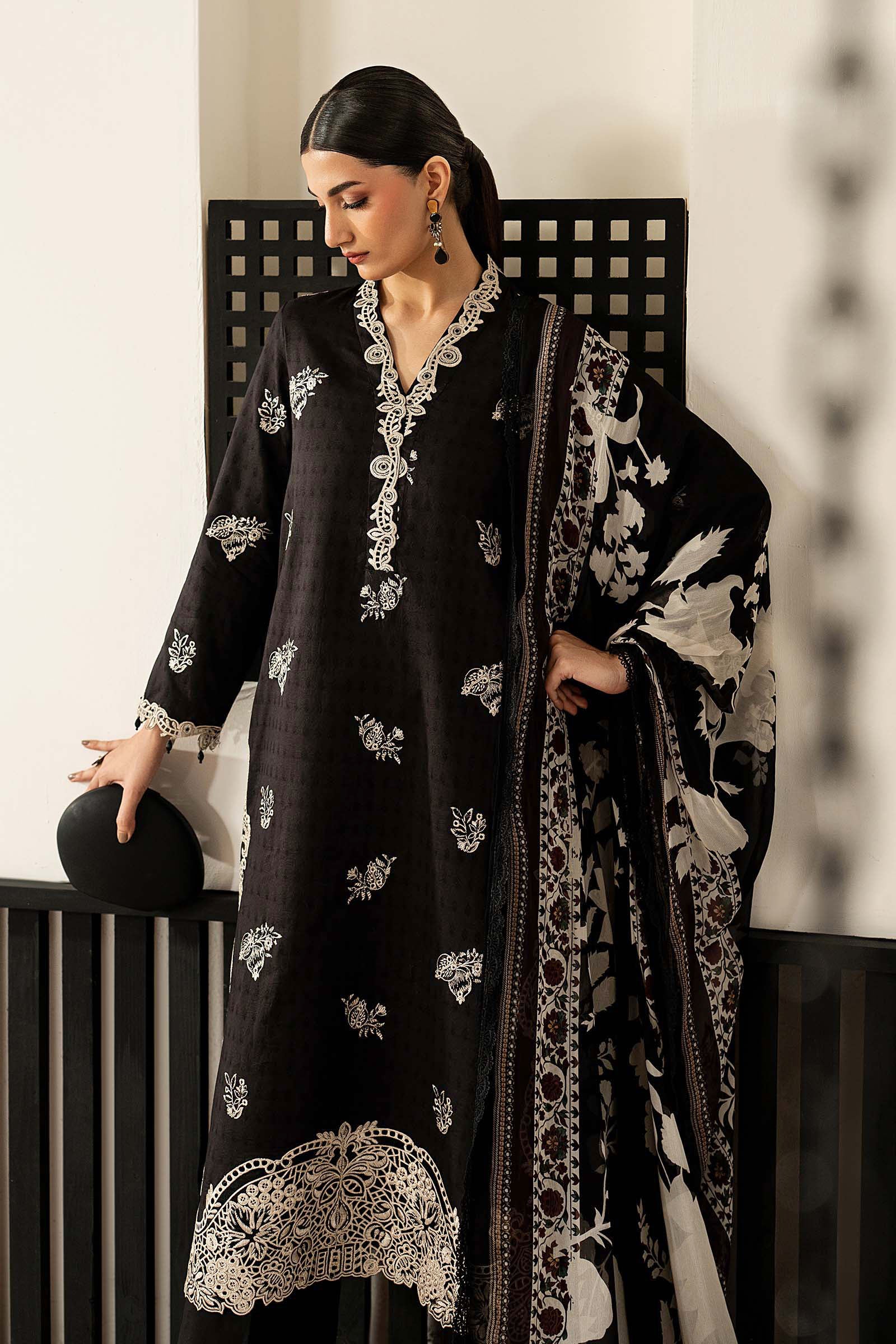 3 Piece Embroidered Dobby Lawn Suit
