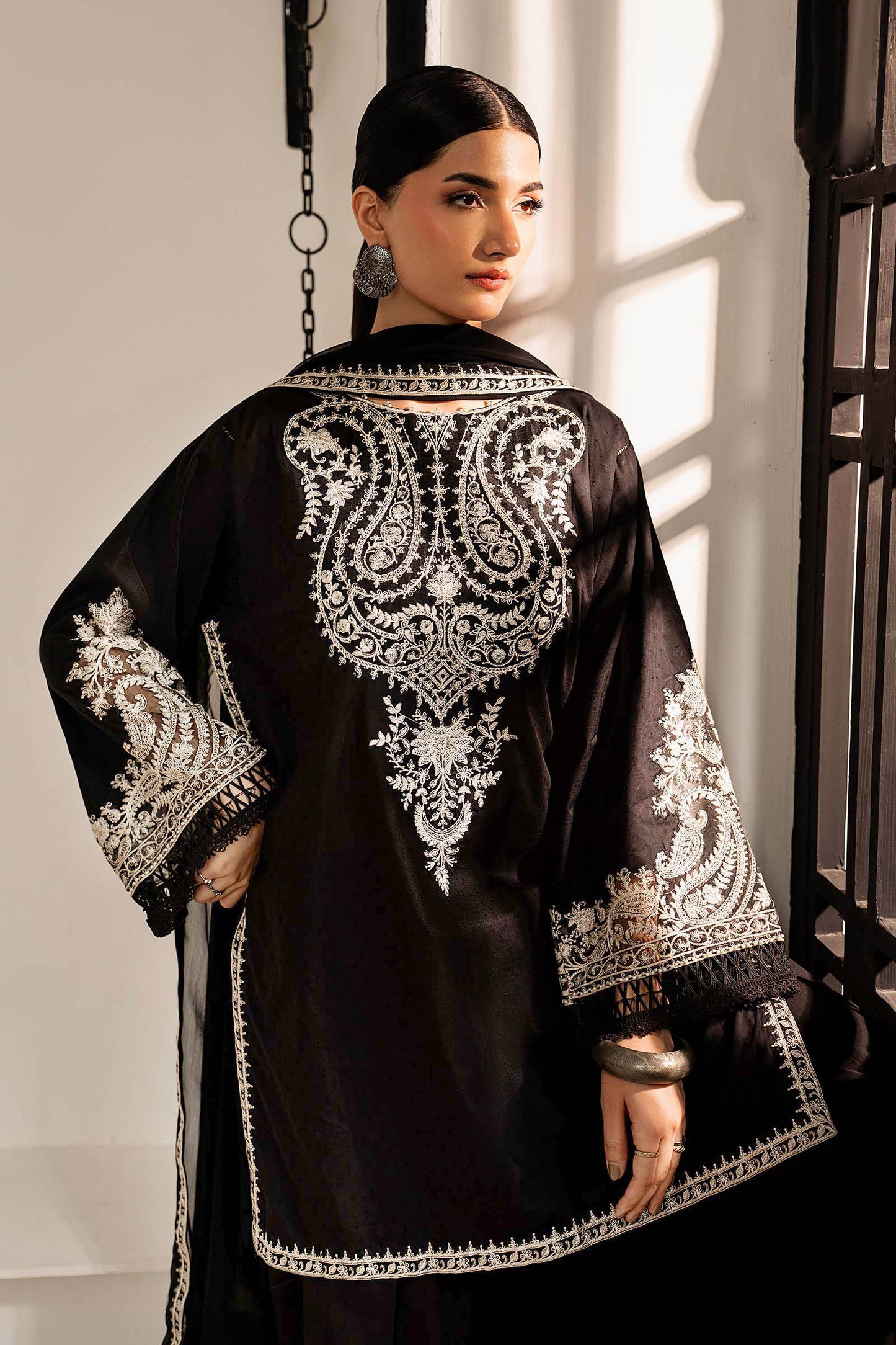 3 Piece Embroidered Dobby Lawn Suit