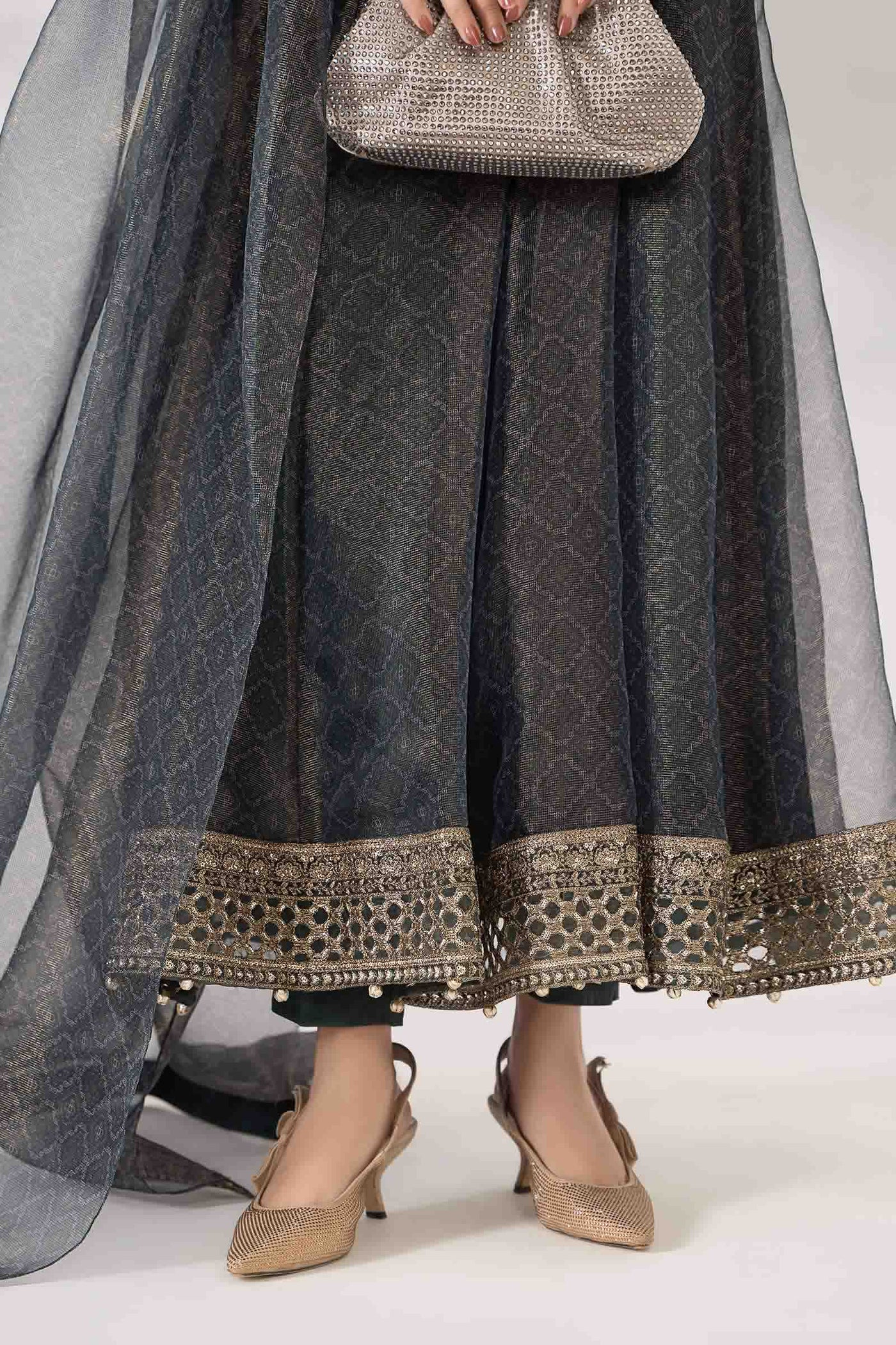 3 Piece Printed Polyester Cotton Suit