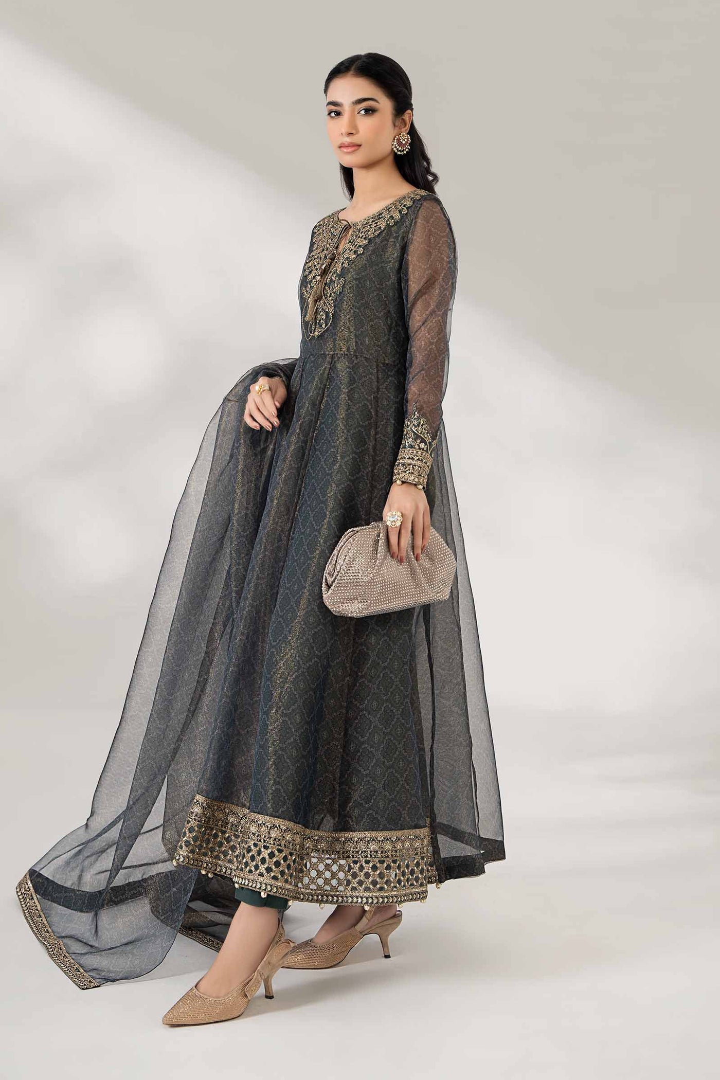 3 Piece Printed Polyester Cotton Suit