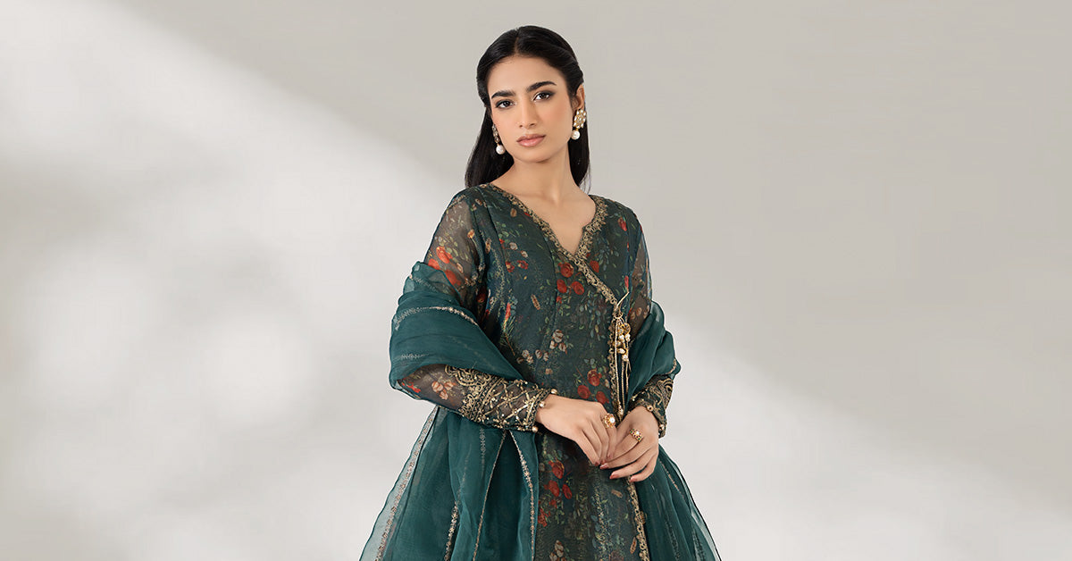 3 Piece Printed Polyester Cotton Suit