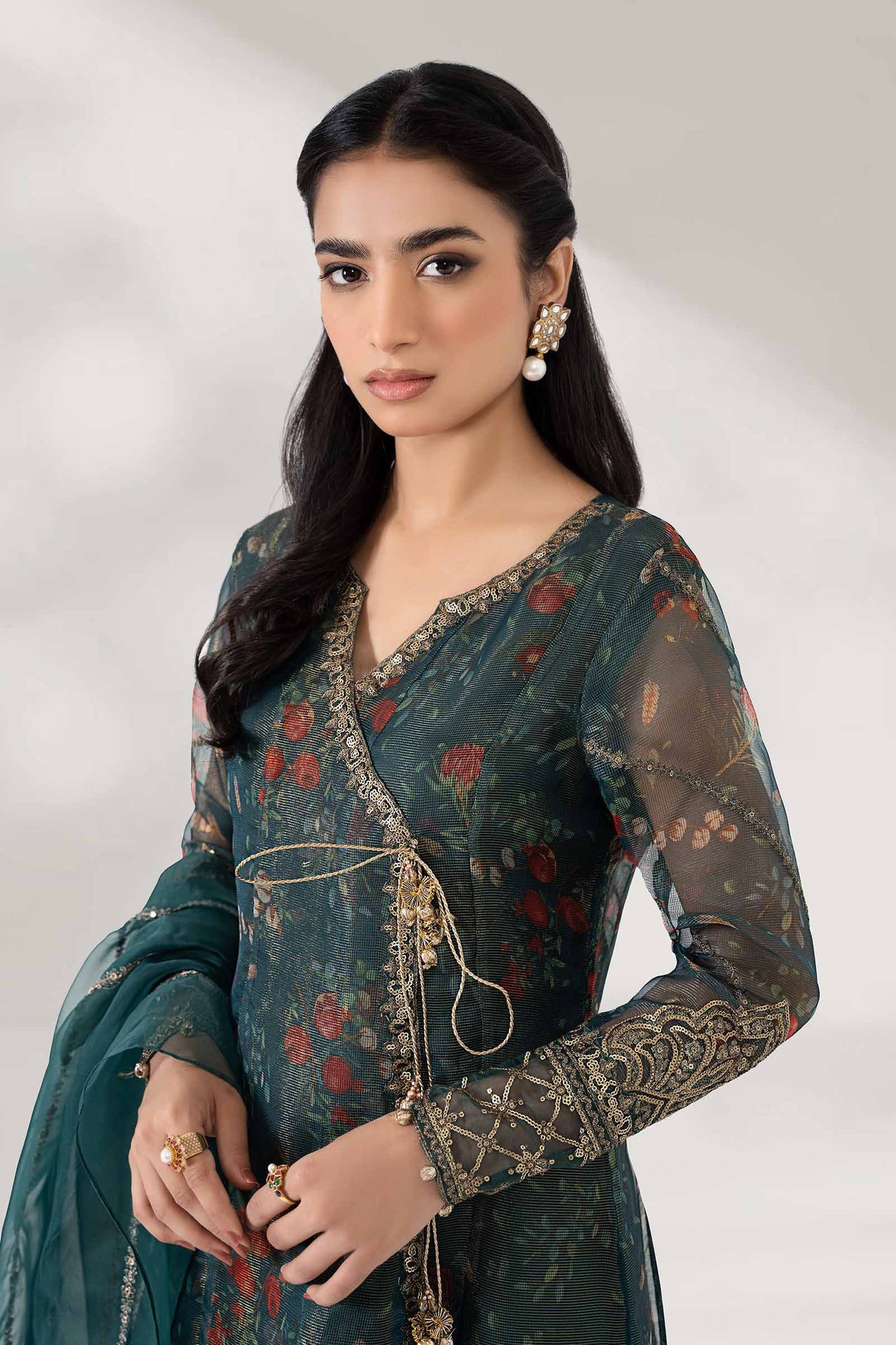 3 Piece Printed Polyester Cotton Suit