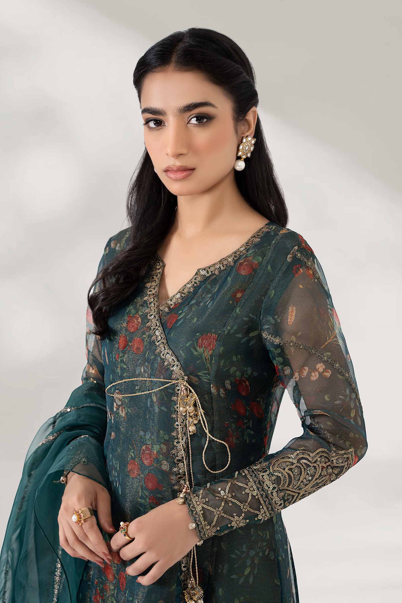 3 Piece Printed Polyester Cotton Suit