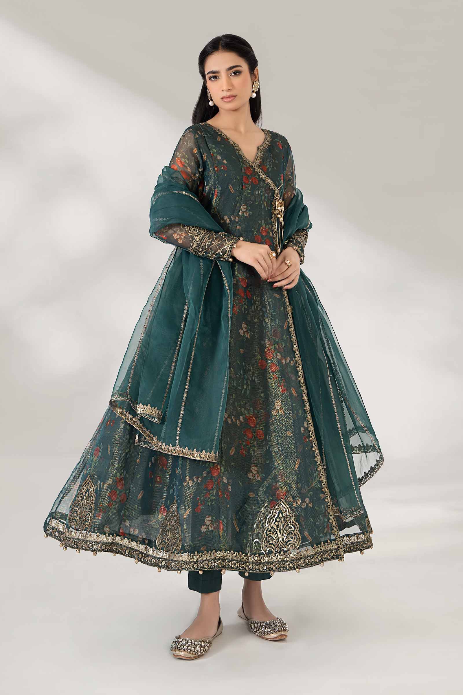 3 Piece Printed Polyester Cotton Suit