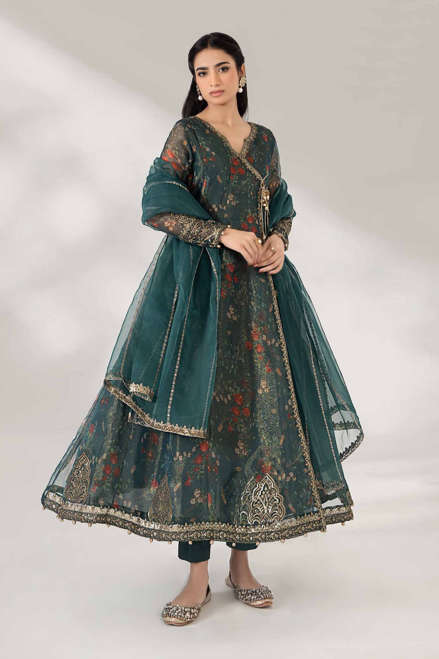 3 Piece Printed Polyester Cotton Suit